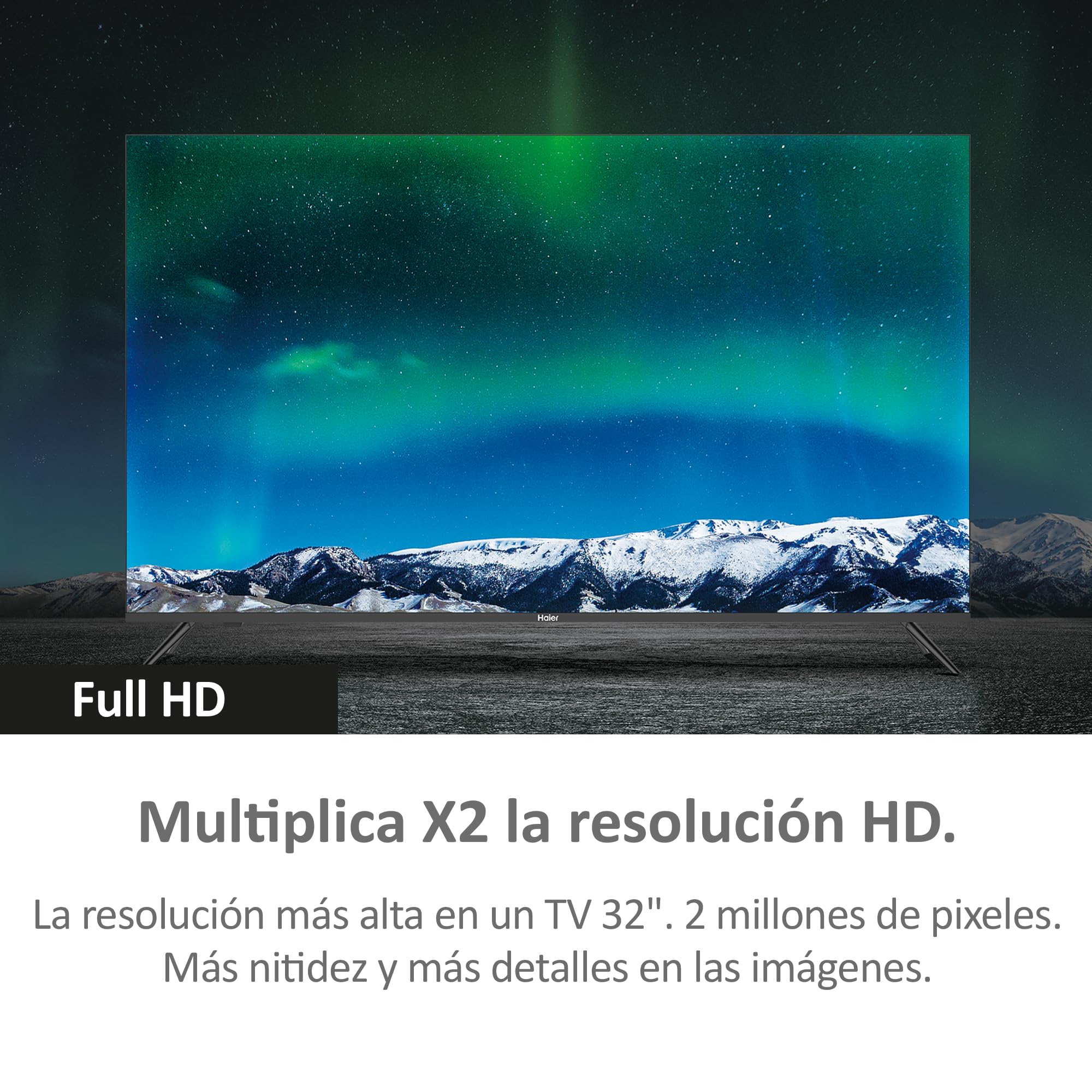 Haier Direct LED Full HD H32K702FG - 32", Smart TV, HDR, Dolby Audio, Android 11, Smart TV, Google Assistant, Bluetooth 5.1, DBX TV, HDMI 2.1 x 3, 2024
