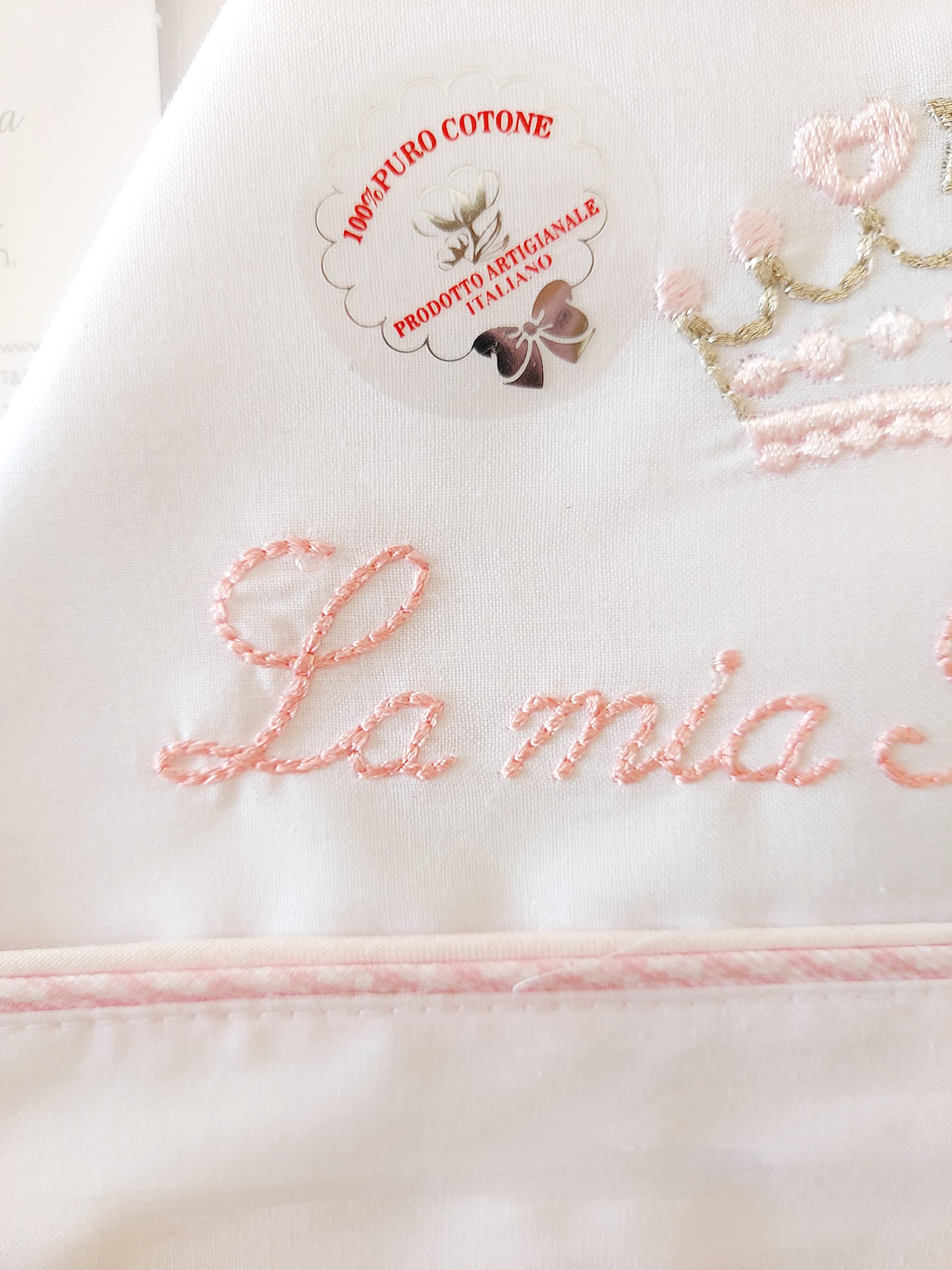 nazarenogabrielli Compose culla 3 pz bianco-ricamato 100% cotone NG91P Prodotto in Italia