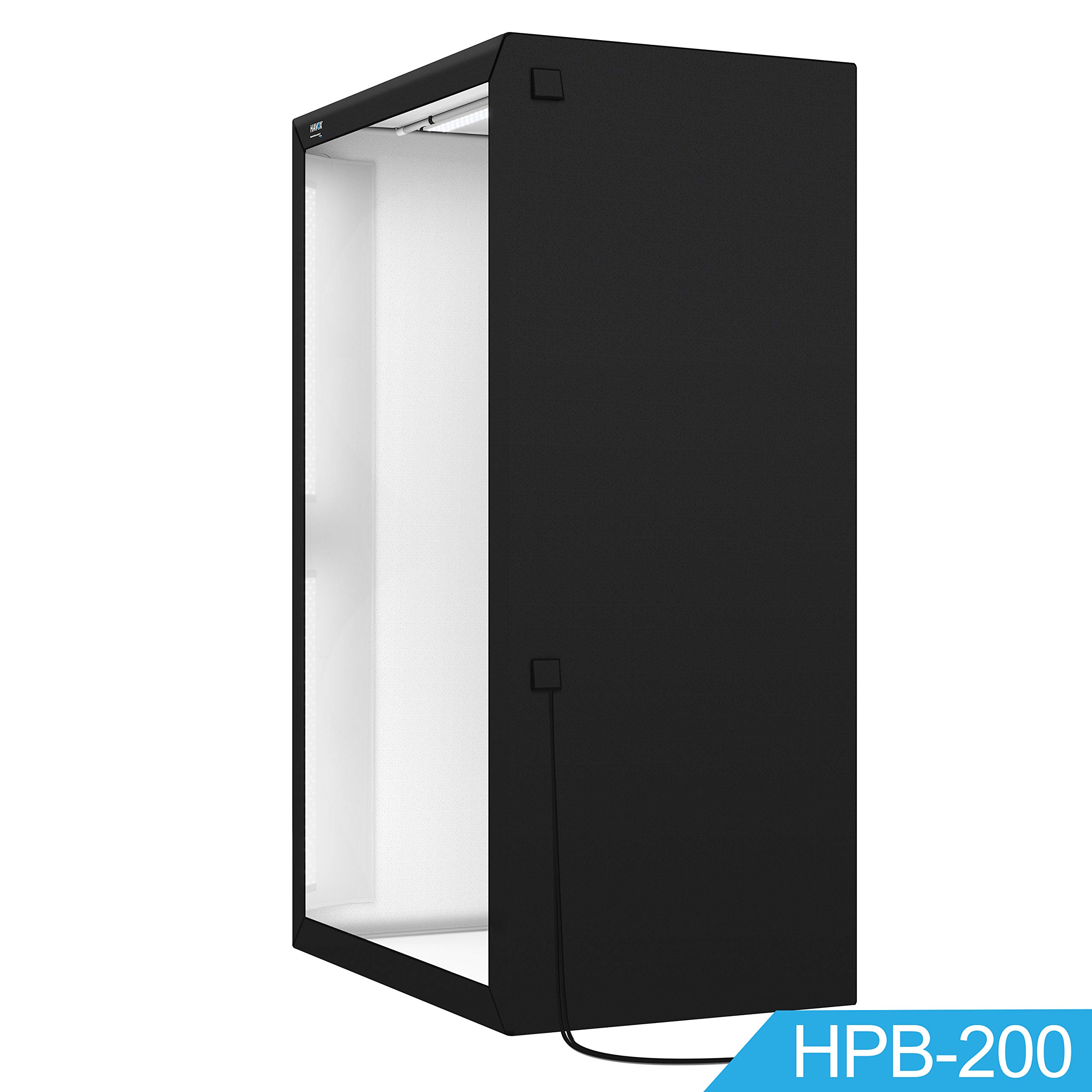 HAVOX - Studio Fotografico HPB-200 - Dimensioni 120x80x200cm - Illuminazione a LED "Luce del giorno" 5500k - 30,000 lumens - CRI 93 - Realizza le tue foto commerciali per e-commerce.