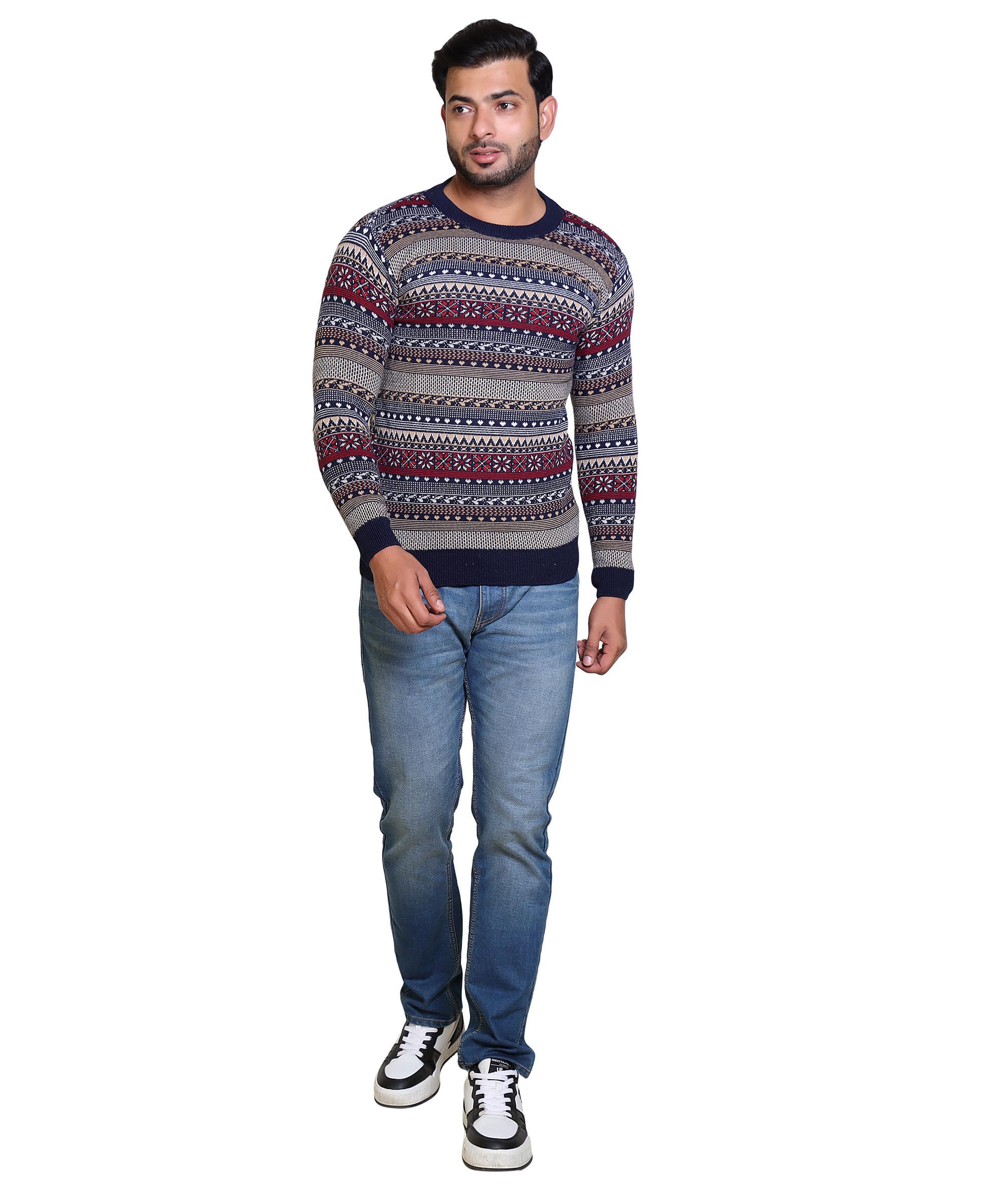 grand line Men's Acrylic Woolen Sweater Regular Fit Sweater Winter Wear Round Neck Full Sleeve Solid Sweater for Men's | Suitable Size is Medium and Large | Multicolor | GL/Men Sweater/02-picture-11