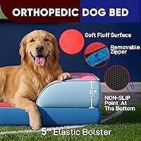 Vista 487 de Comfort Expression - Cama ortopédica para perros extragrandes, 53 x 42 pulgadas, cama impermeable y de apoyo de espuma con cojines removibles