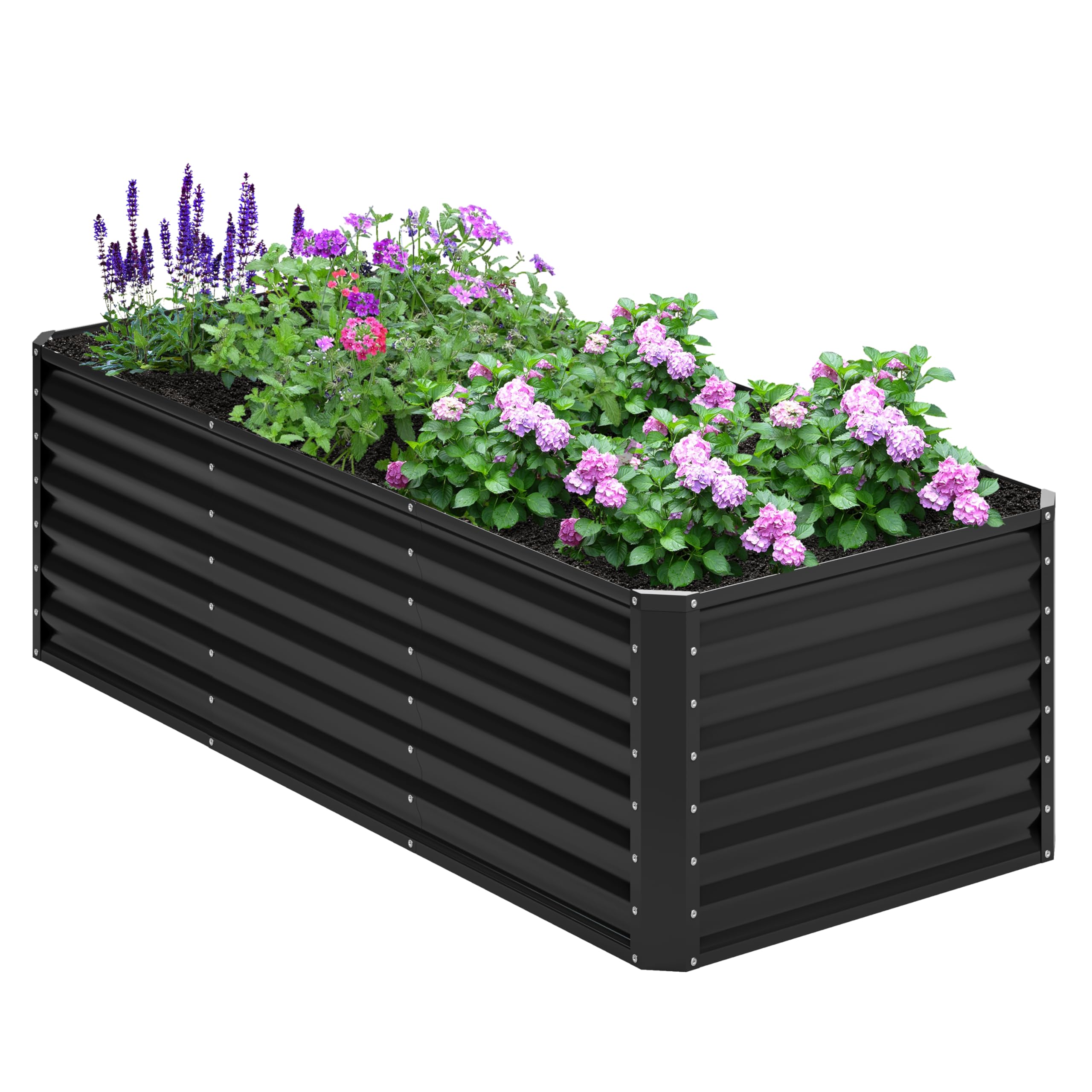 Nedenyou 6x2x2FT Galvanized Raised Garden Bed
