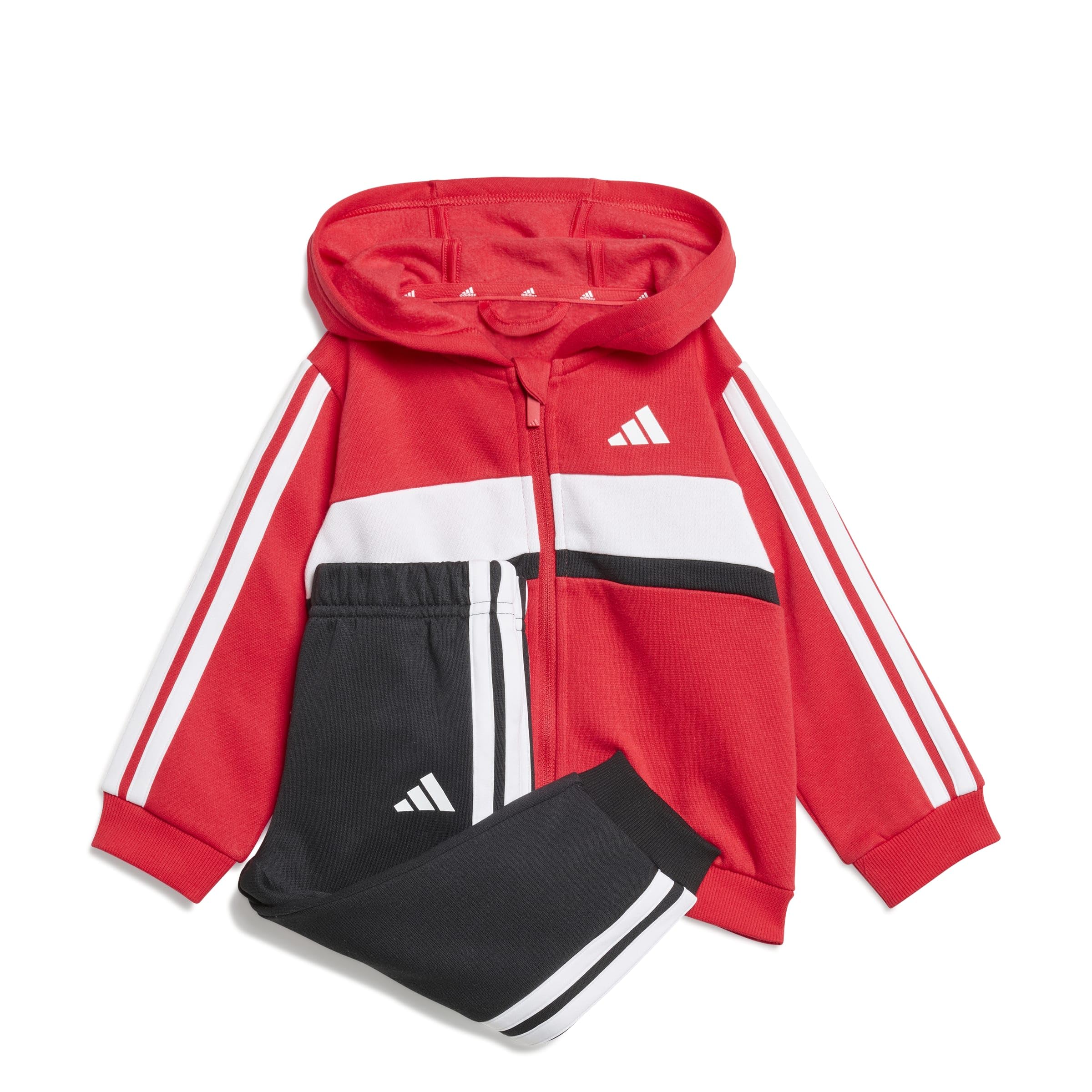 adidas Unisex bebé ESSENTIALS TIBERIO 3 STRIPES FLEECE TRACKUIT