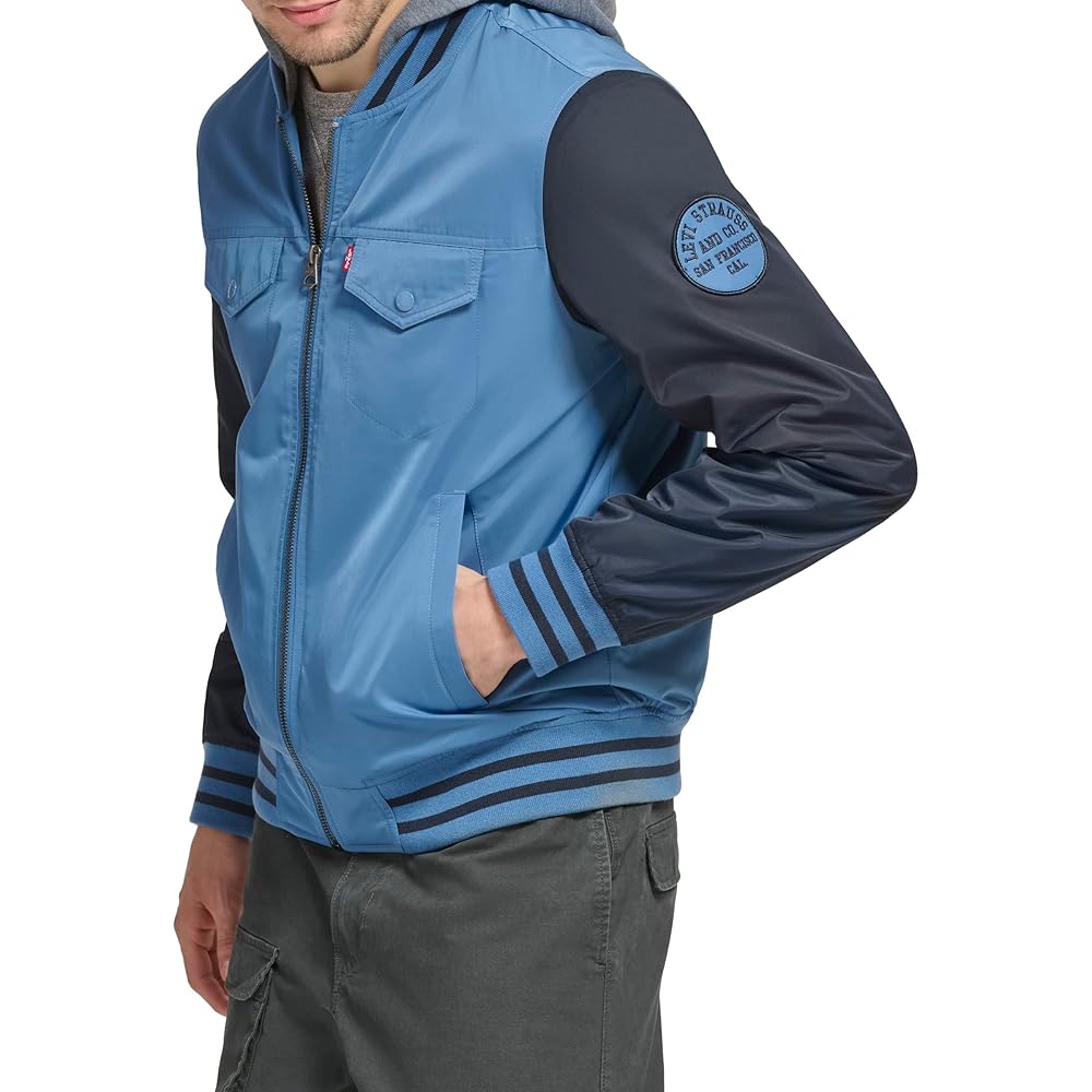 Levi's Men's Colorblock Varsity Bomber Jacket, Blue Horizon