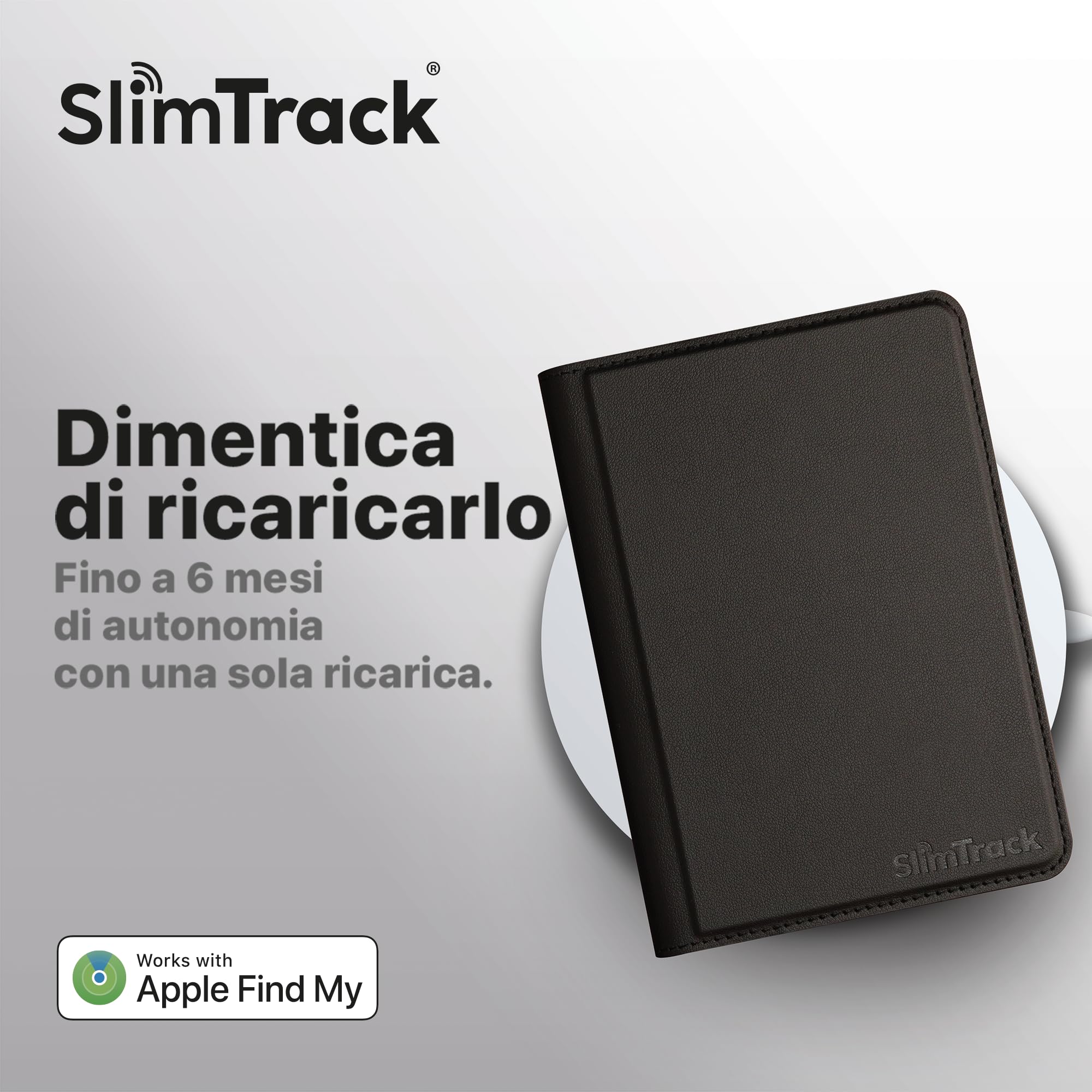 SlimTrack Cover Passaporto Smart con Apple Find My, Ricarica Wireless, Pelle PU Premium, Design Ultra Sottile, Protezione RFID