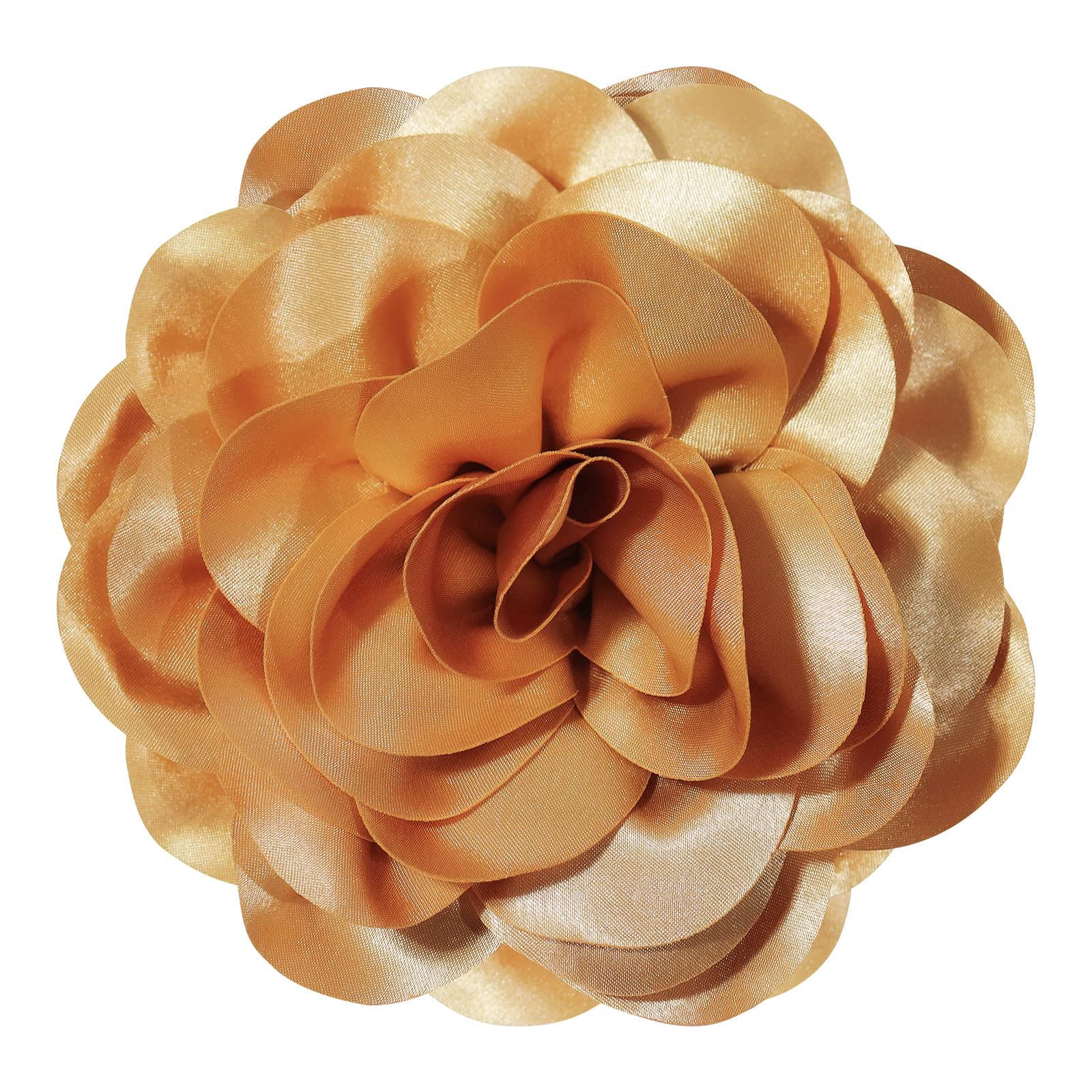 Big Flower Dainty Satin Fabric Rose Flower Brooches Large Rose Flowers Satin Lapel Brooches for Women Wedding Dinner Party Decoration 7.48 Inches