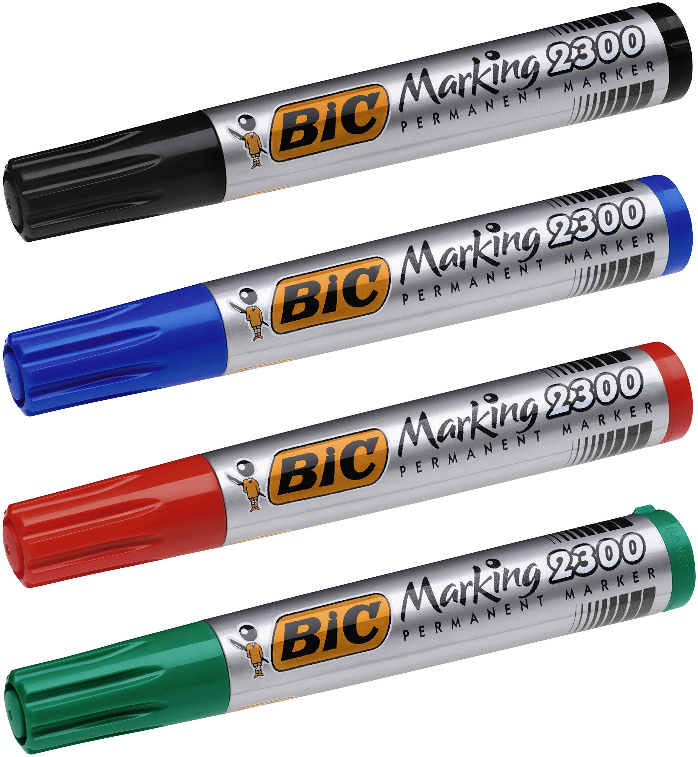 BIC Intensity, Marking 2300, Pennarelli Indelebili Neri ECOlutions, con il 51% di Materiali Riciclati, Punta Tonda Resistente, Cancelleria Casa e Ufficio, 36 Unità "esclusiva amazon"