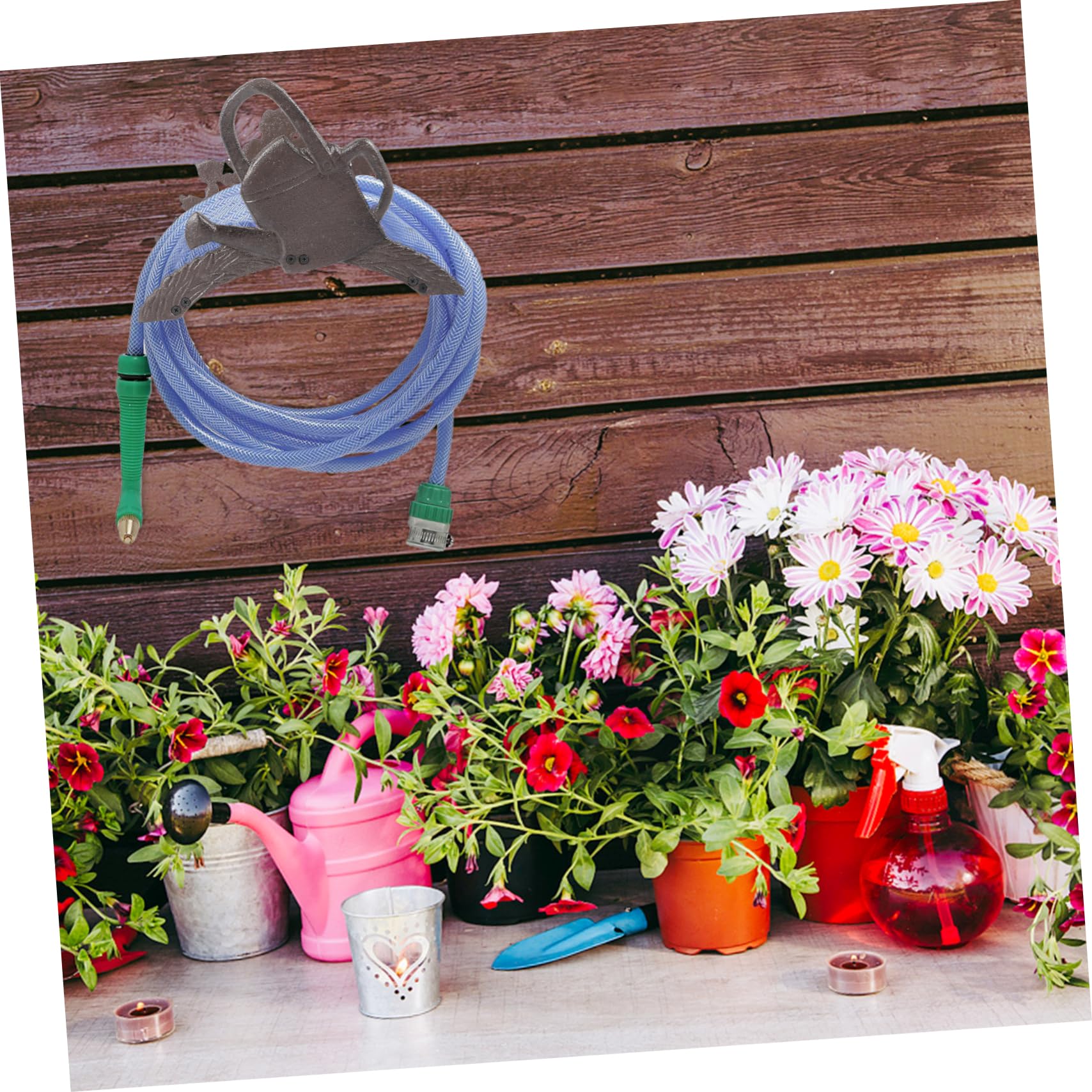 Support Mural pour Tuyau D'arrosage en Fonte, Porte-eau de Jardin