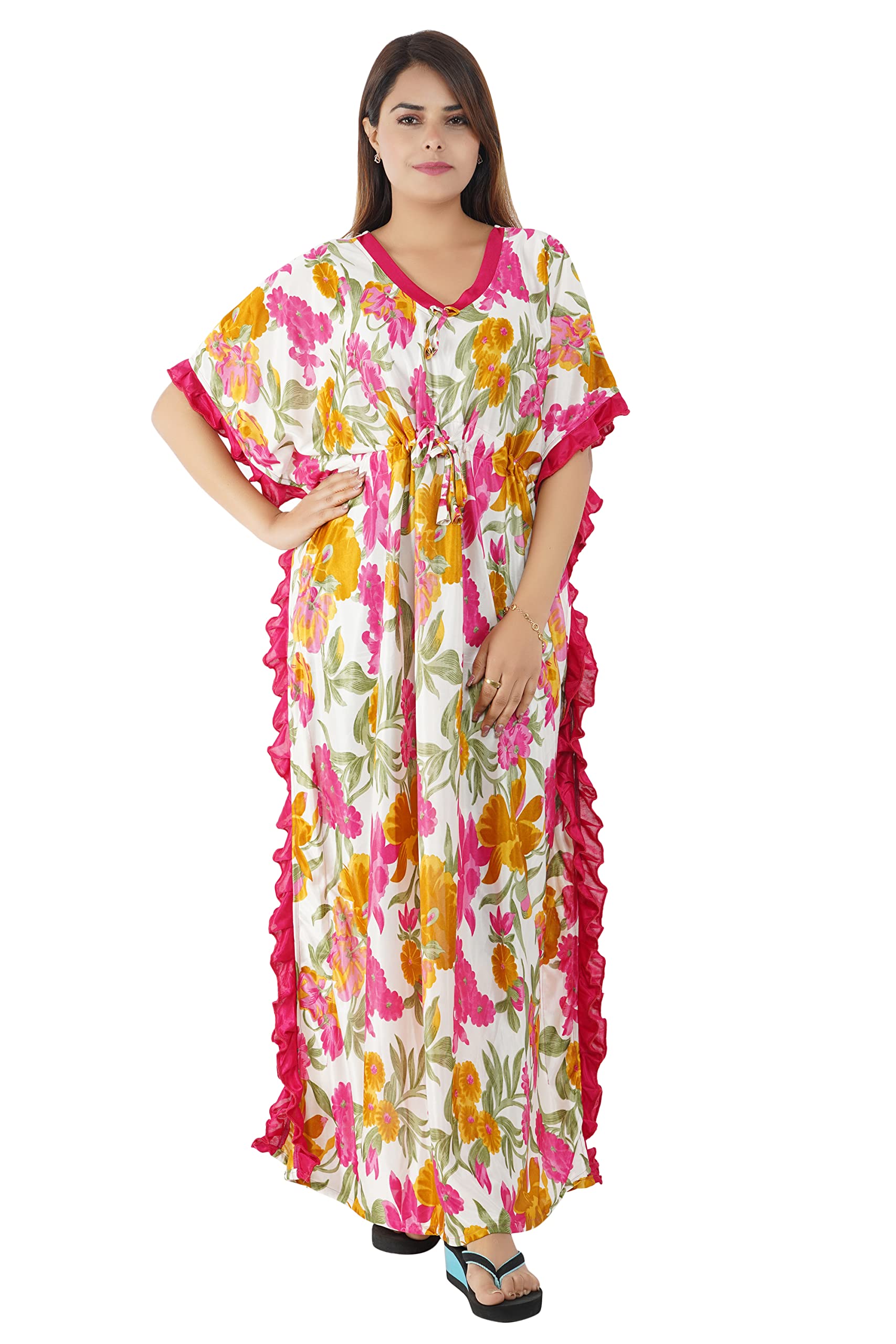 Women's Sarina Fabric Kaftan Nighty Night Gown and Maxi Nighty-image-27