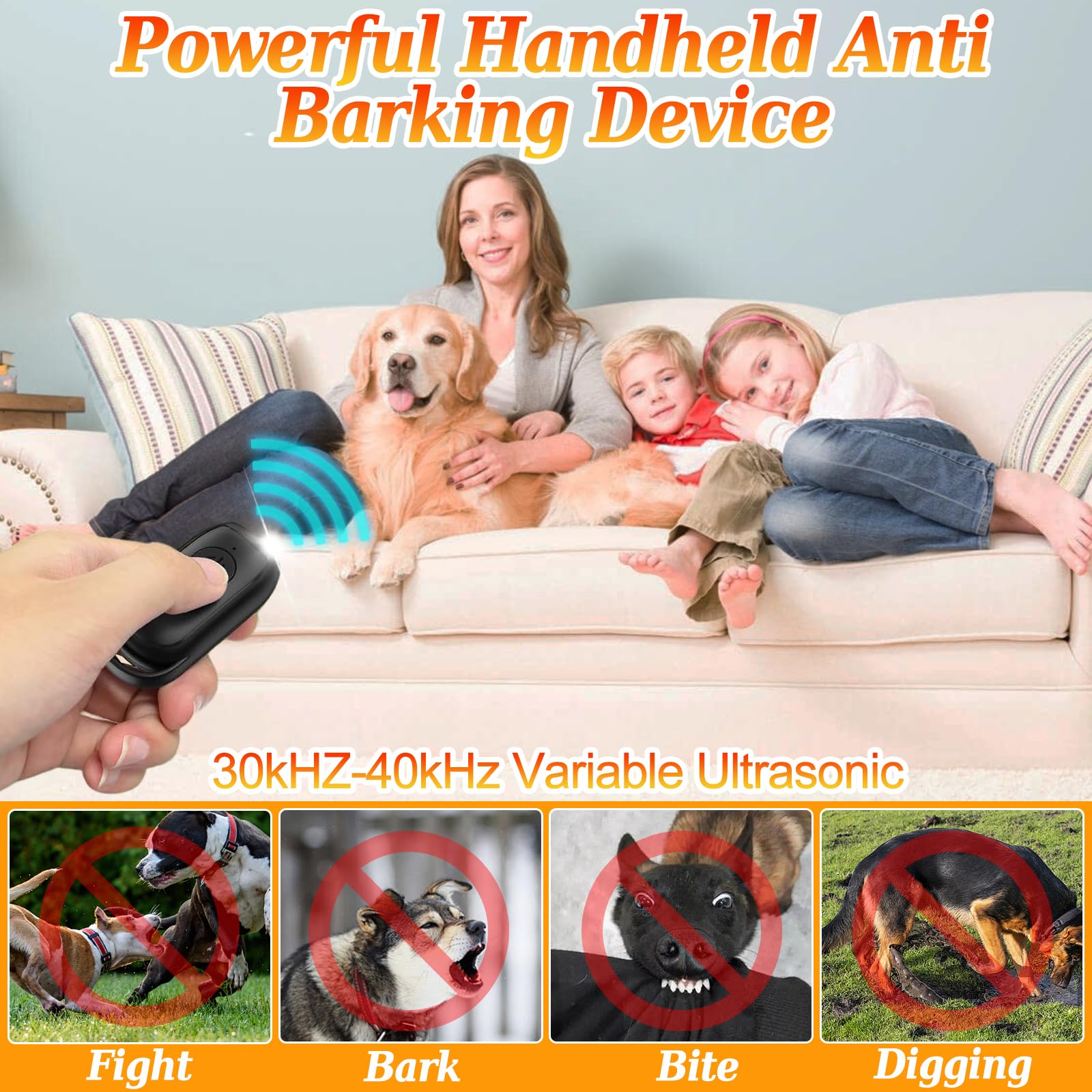 SENLINLIN Anti Barking Device for Dogs Ultrasonic Dog Barking Device with LED Light, Small & Portable Stop Dog Barking Devic - Image 2