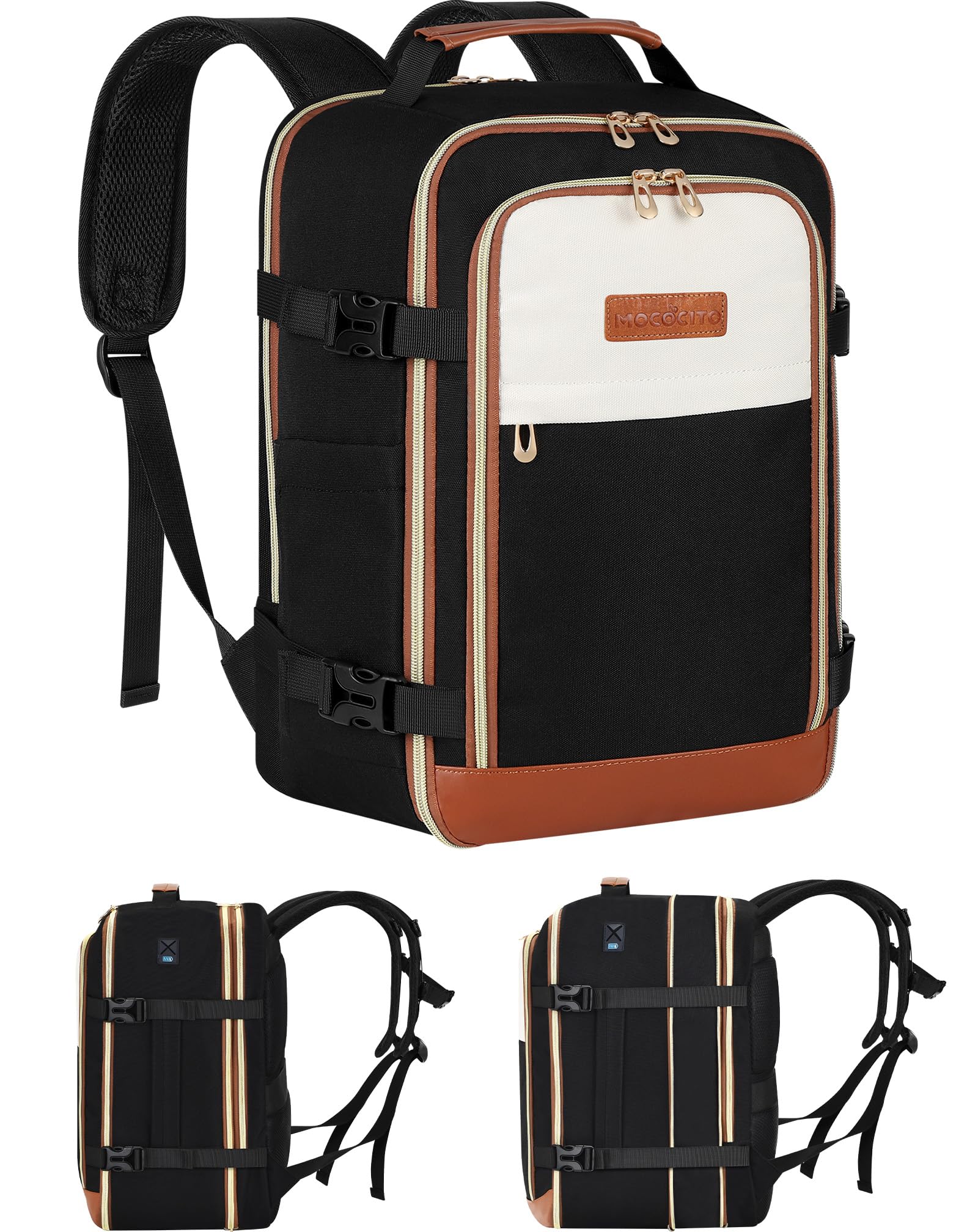 MOCOCITO Handgepäck Rucksack für Ryanair 40x20x25, Untersitz-Kabinentasche, Maximale Größe der Kabinenreisetasche Flugtasche, Gepäck Weekender mit Schultergurt 20L