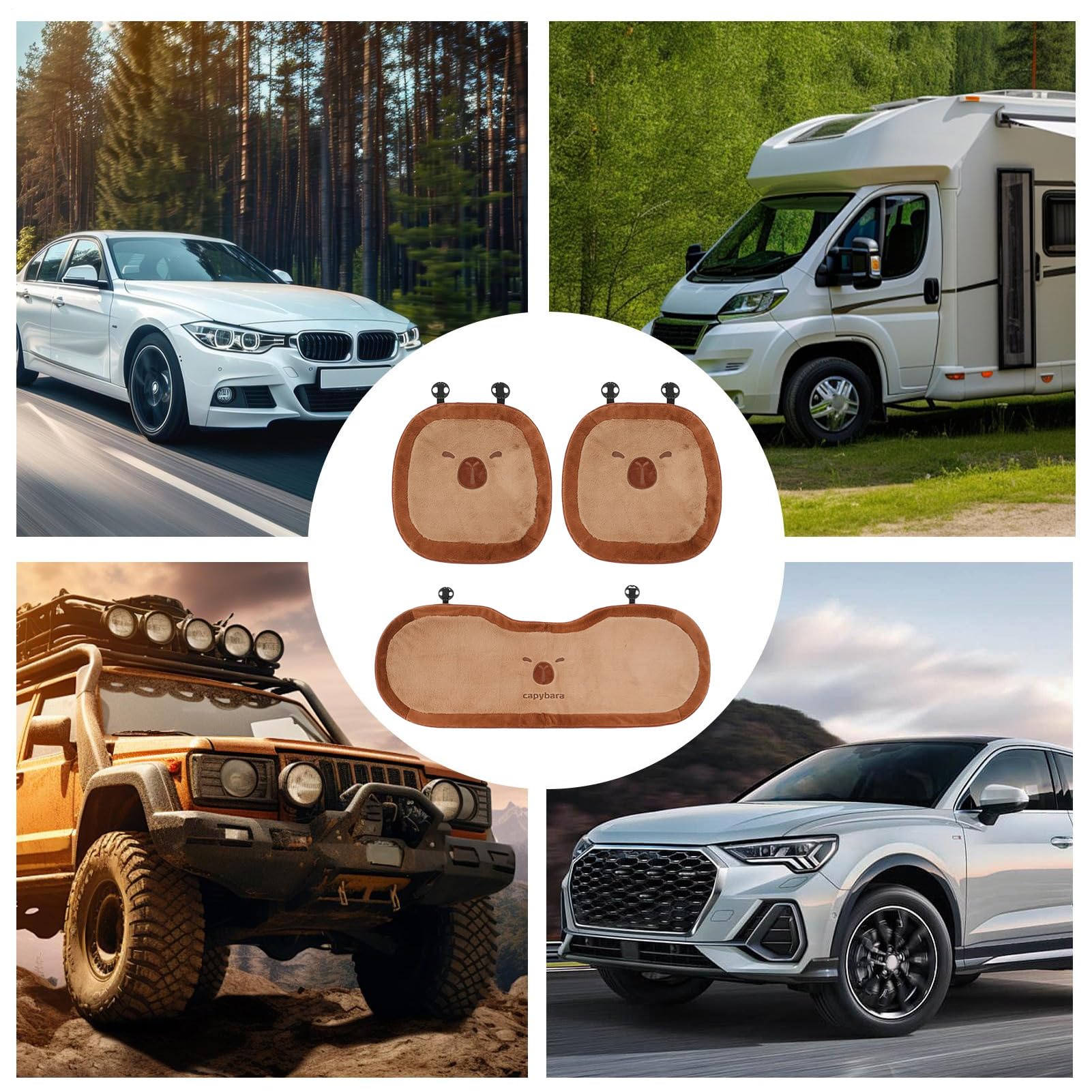 Cuscino per seggiolino auto | Protezione per seggiolino auto in peluche di Carpincho - Materasso confortevole per furgone camion viaggio su strada tempo di relax studio viaggio guida