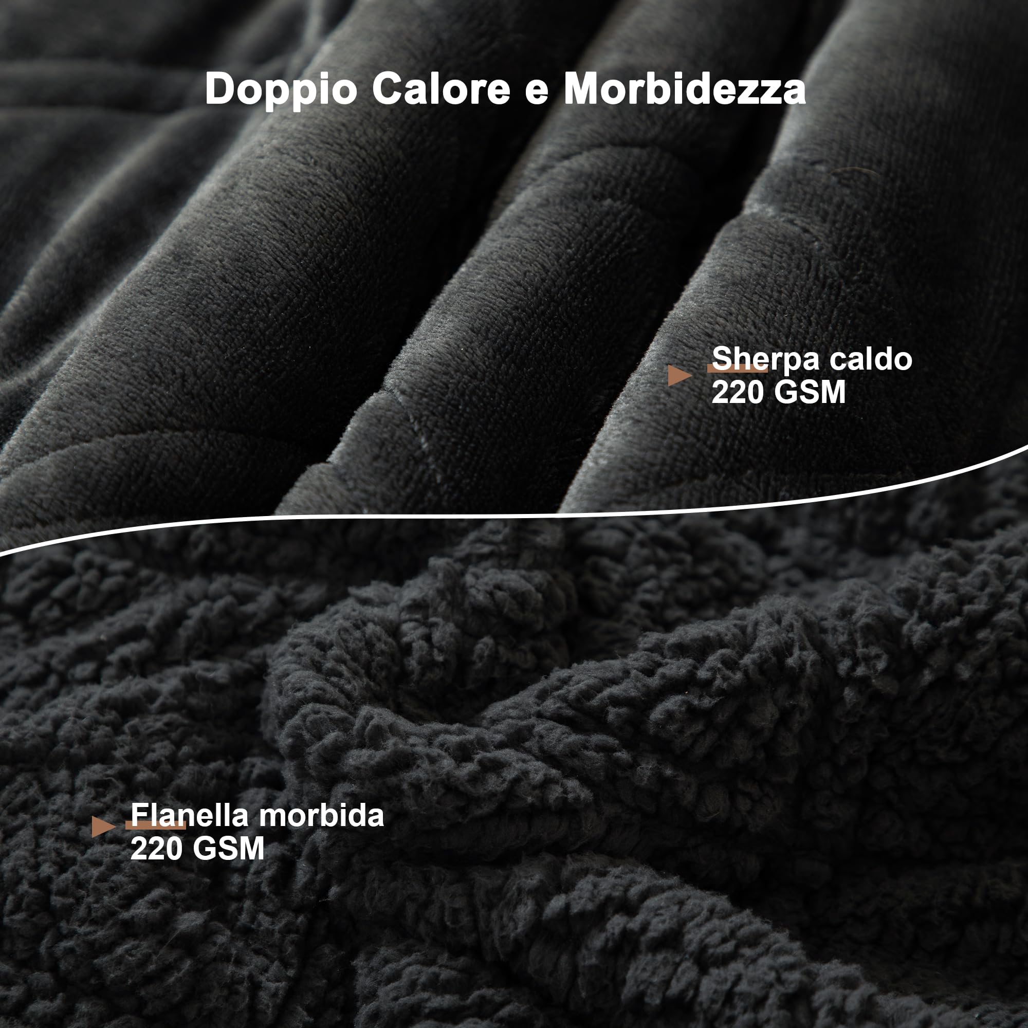 Winthome Coperta Ponderata Spessa e Calda 135x200cm 9kg, Weighted Blanket Anxiety, Doppia Cucitura, Coperta Antistress per Sonno Profondo e Migliore Recupero, Heavy Blanket Accogliente, Adulto(Grigio)