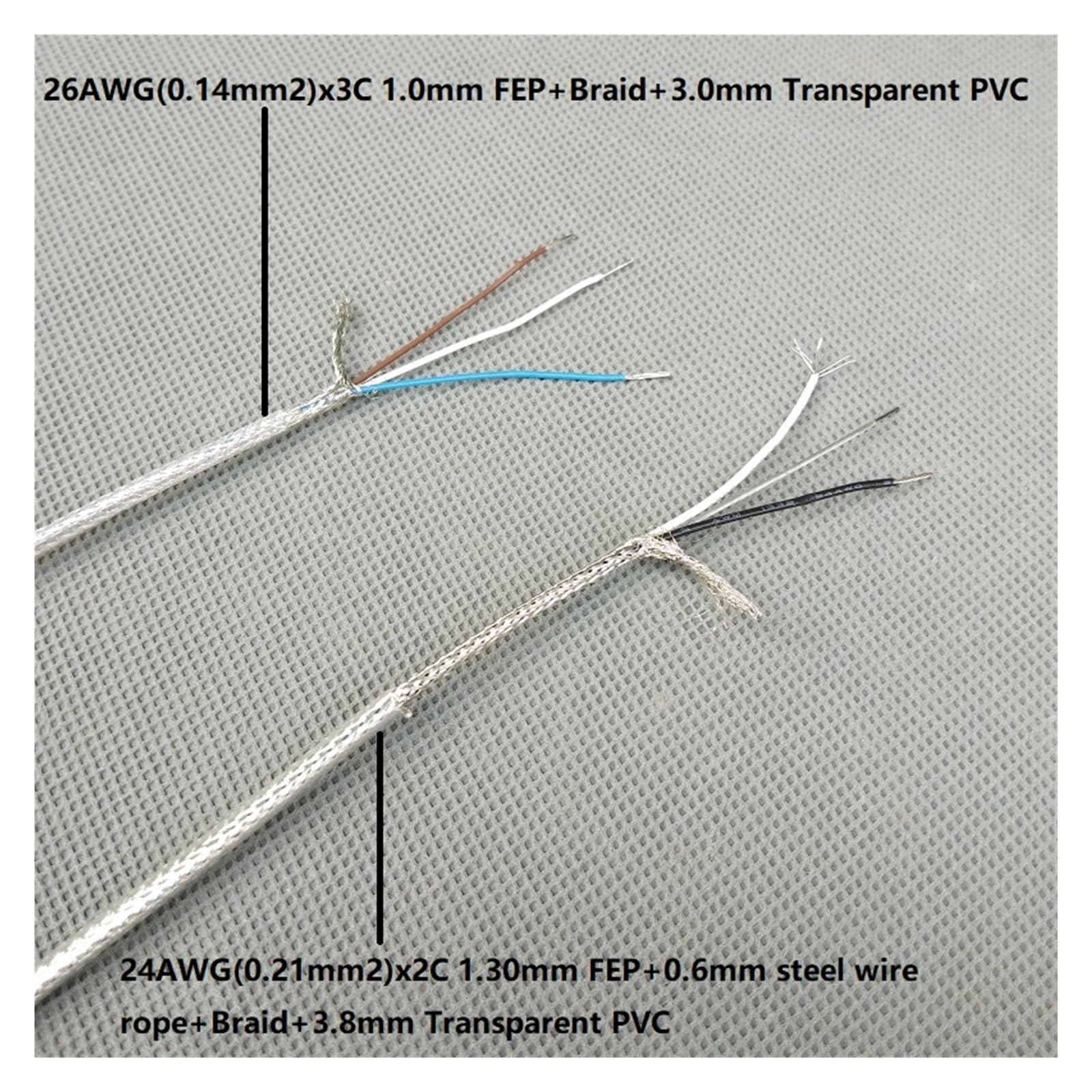 Outdoor Extension 24AWG 2 Core Lighting Lamp Power Cable with Steel Rope or 26AWG 3 Core Clear Braid Cable Pendant Chandelier Lighting Electrical Wire Solar sheathed(26AWG x 3 Core,10 Meters)