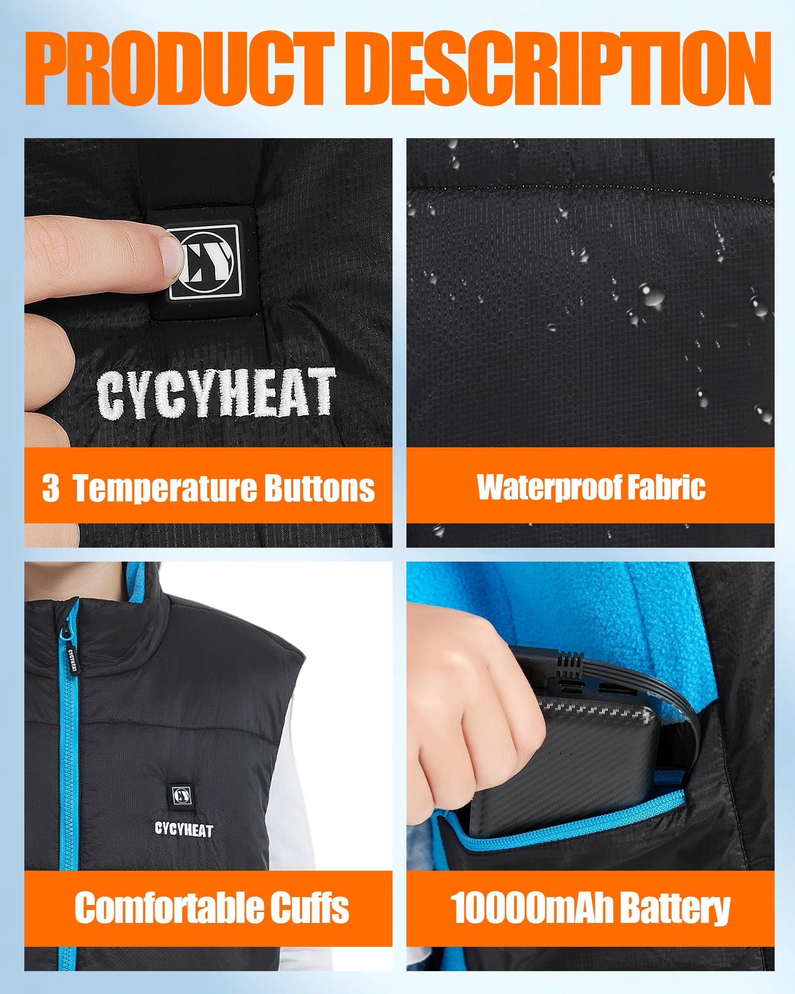 CYCYHEAT Rtpb-013 Gilet riscaldato Unisex Adulto