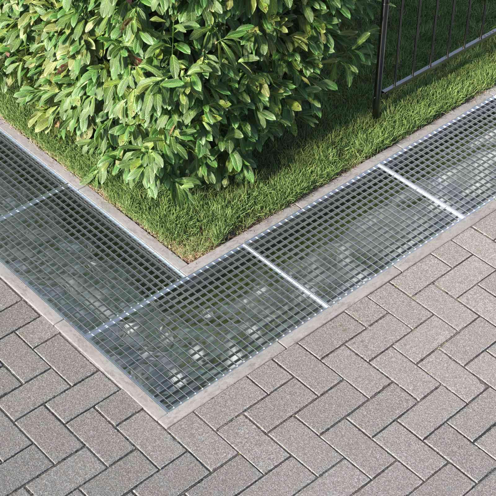 Industrie Gitterrost 80 x 50 x 2 cm aus feuerverzinktem Stahl - Rutschfestes Metallgitter für Hof, Terrasse und Bodenabdeckung