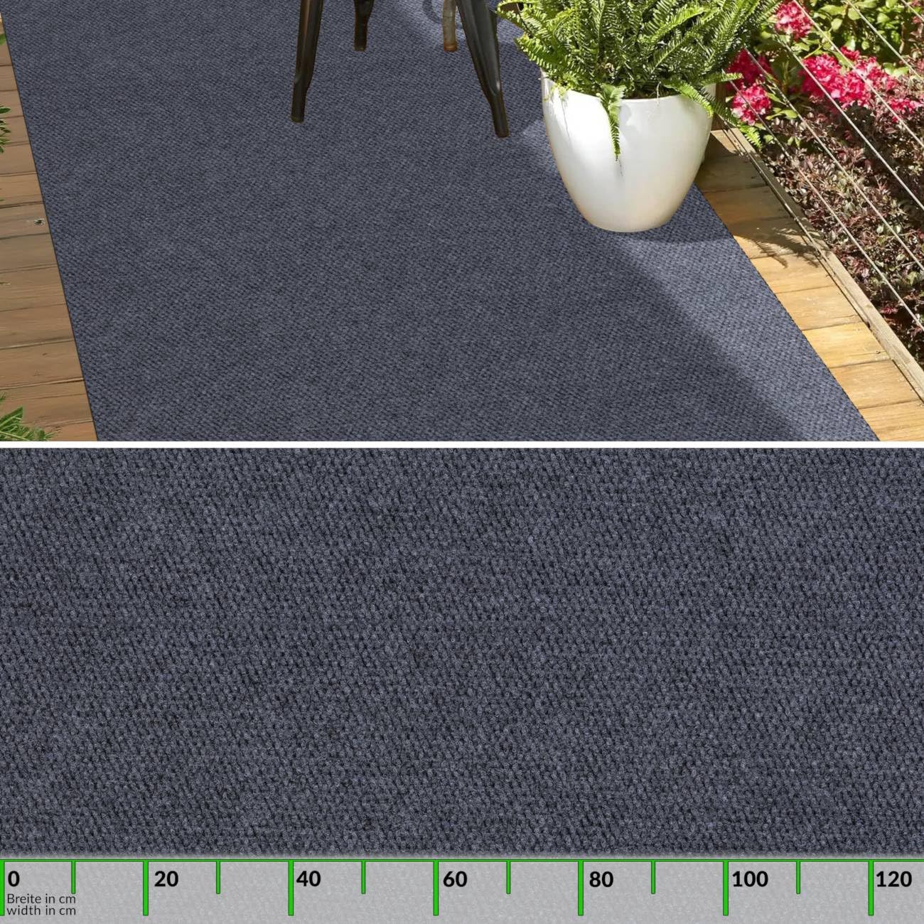 ANRO Schmutzfangmatte Meterware Teppichläufer Schmutzfangläufer Teppichboden BOB Bodenbelag robust rutschfest Auslegware für Eingang Flur Büro Keller 350 x 120 cm Grau