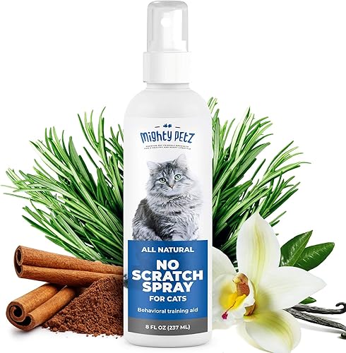 Mighty Petz Spray disuasorio para gatos, repelente de interiores para muebles, plantas, protector de sofá. Aerosol antiarañazos seguro, no tóxico