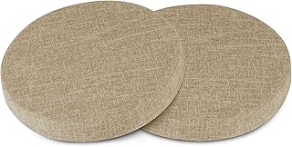 AddGrace 2er Pack Rund Sitzkissen Abnehmbares Stuhlkissen Rund mit Rutschfestem Boden Indoor Sitzpolster für Esszimmer, Küche 40 x 40 cm, Beige
