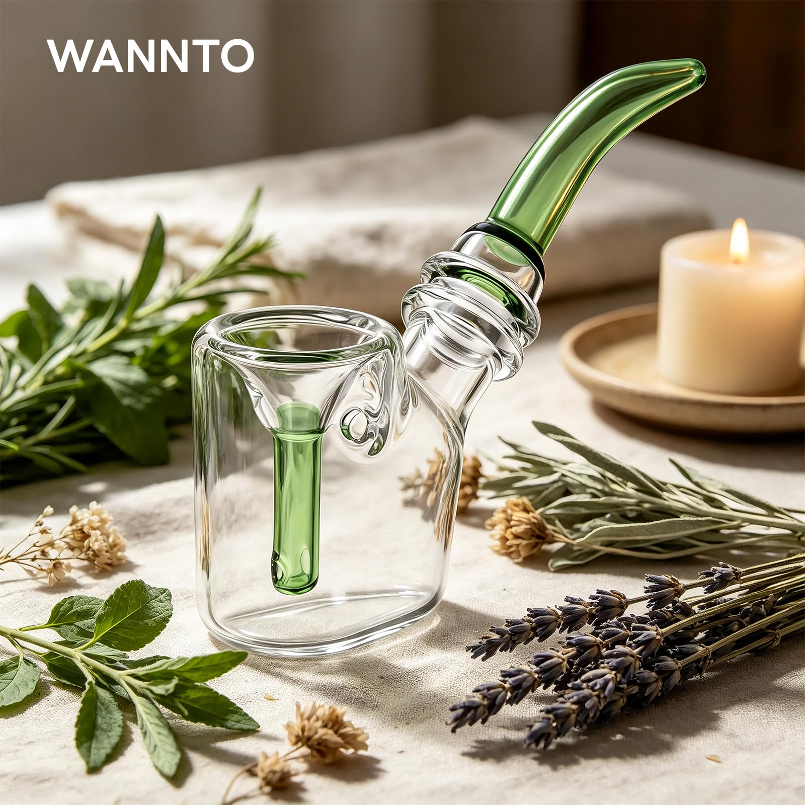Glas 2-in-1 Tabakpfeife und Mini-Bong Wasserpfeife, 15,5 cm langlebiger Borosilikat-Bong mit Aufbewahrungsbox