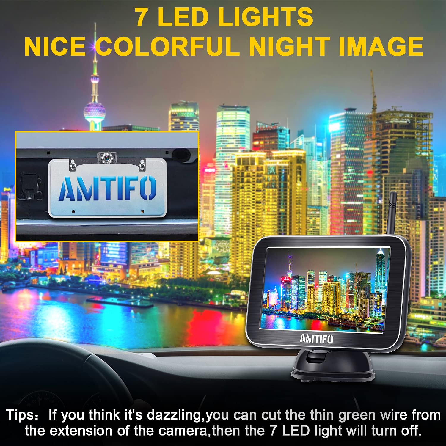 Wireless Backup Camera for Cars Trucks HD 1080P Bluetooth Rear View