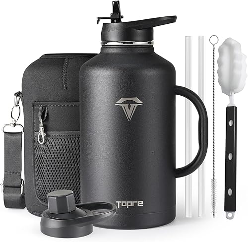 Miniatura 11 de Botella de agua aislada de 32 onzas, botella de agua de acero inoxidable con aislamiento al vacío, sin BPA y a prueba de fugas - con asa de