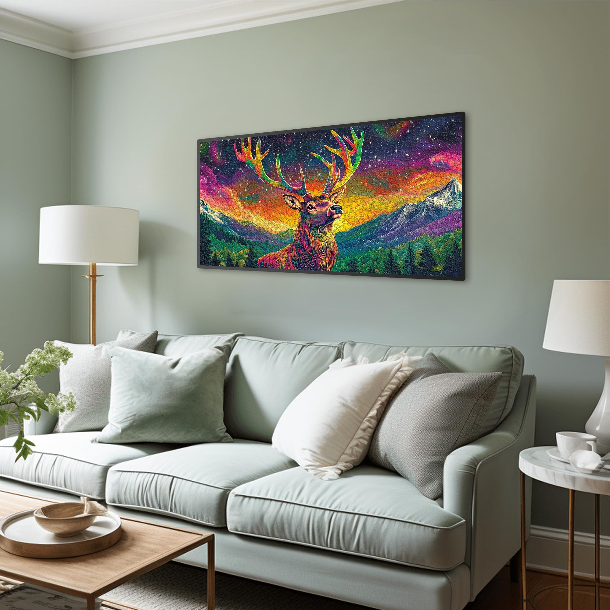 Ginfonr 1000 Piece Jigsaw Puzzles for Adults, COSMIC ANTLERS - Image 3