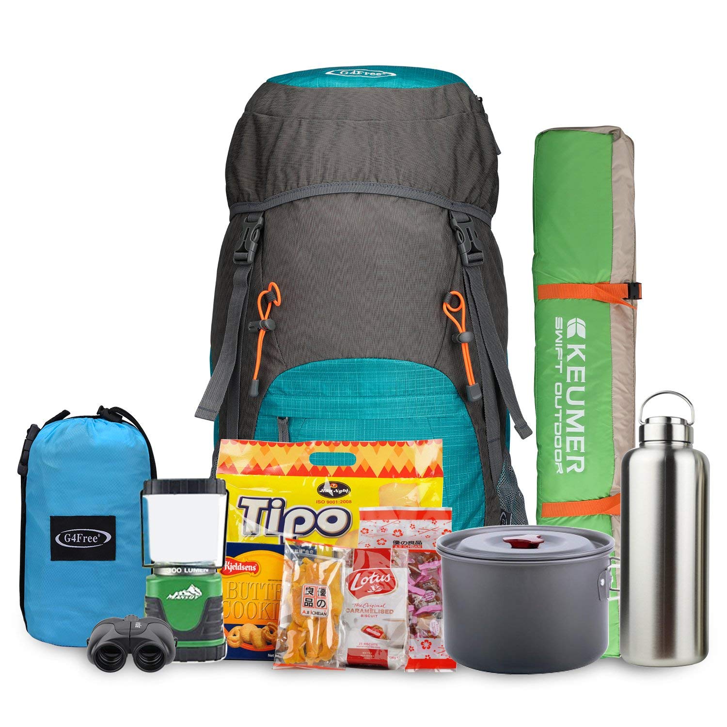 G4Free Mochila de senderismo plegable de 40 L, ultraligera, resistente al agua, para viajes, camping, senderismo, para hombres y mujeres