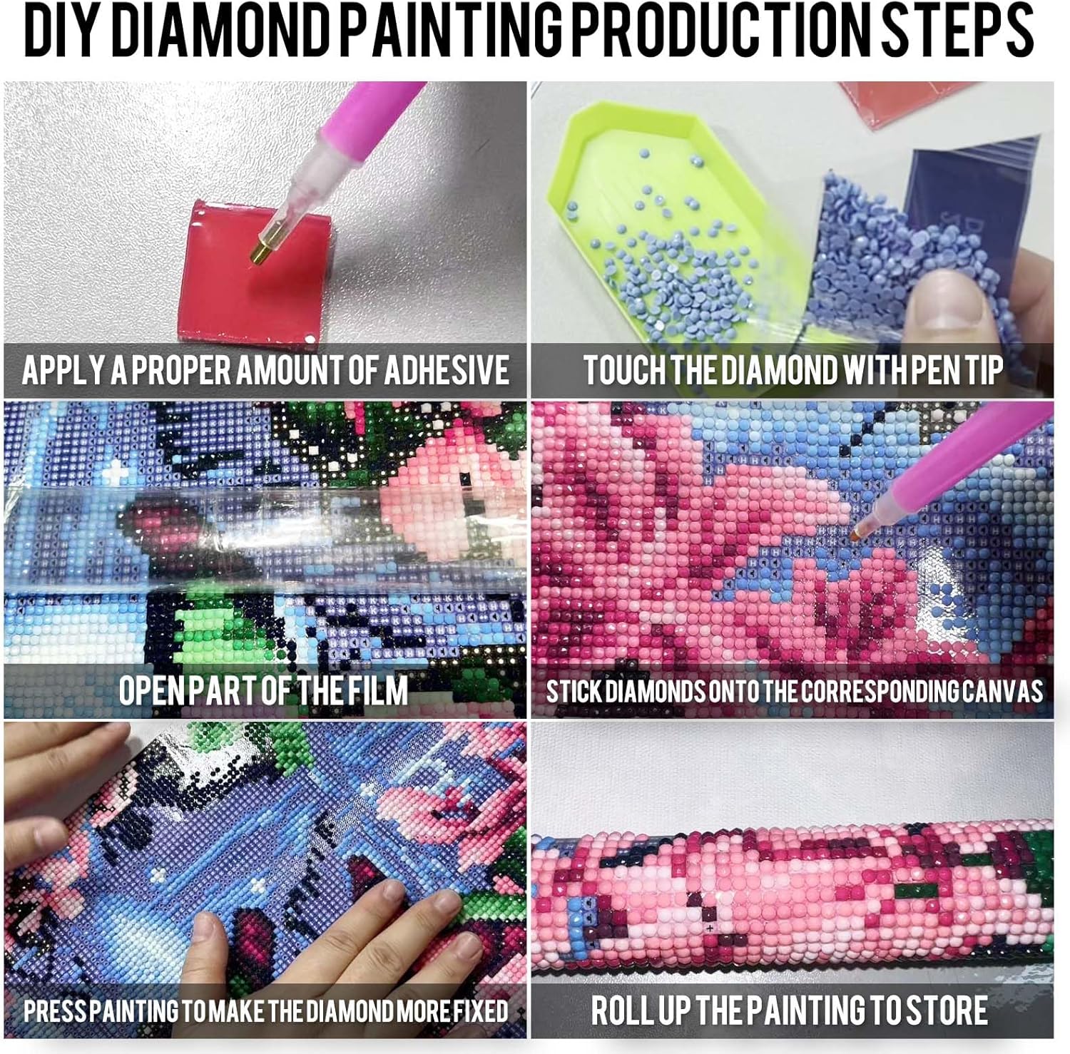 GREENCRUISE 12 Pack Diamond Painting Kits for Adults, 5D Diamond Art Kits for Beginners, DIY Full Drill Paint with Diamond, Home Wall Decor 12 x 16 Inch TYPE3