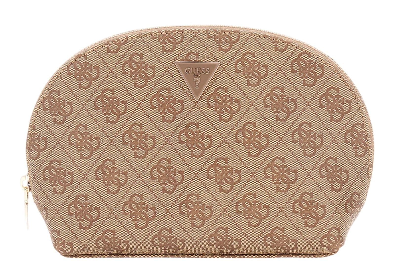 Guess Zamira Dome Cosmetic Pouch Latte Logo-image