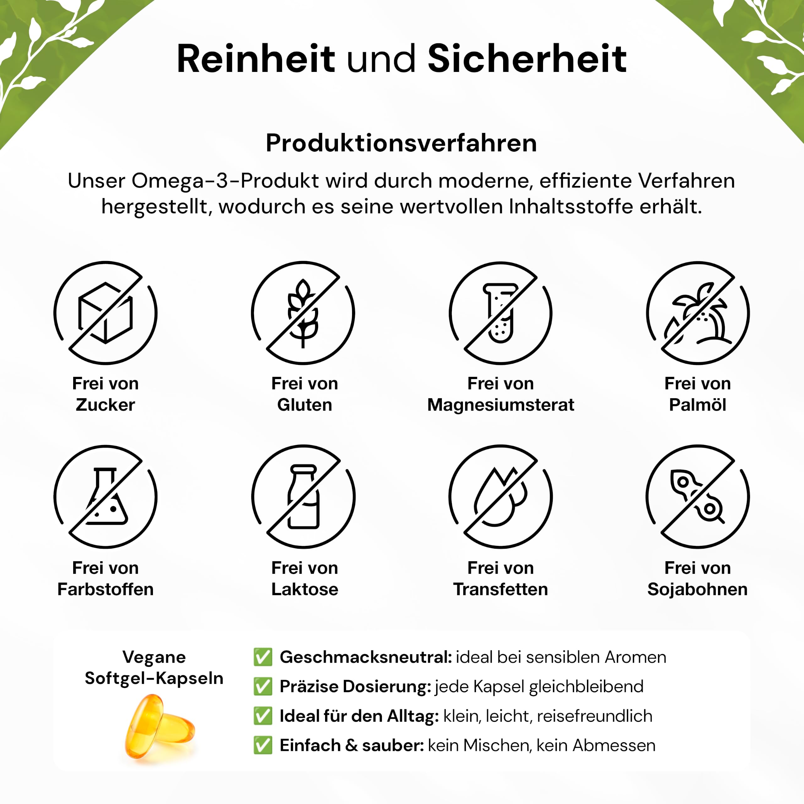 Omega 3 Algenöl 140 vegane Softgel Kapseln 2000 mg pro Tagesportion mit 600 mg DHA und 360 mg EPA plus Vitamin E D3 B12 inklusive Pillendose 70 Tage Vorrat geprüfte Qualität