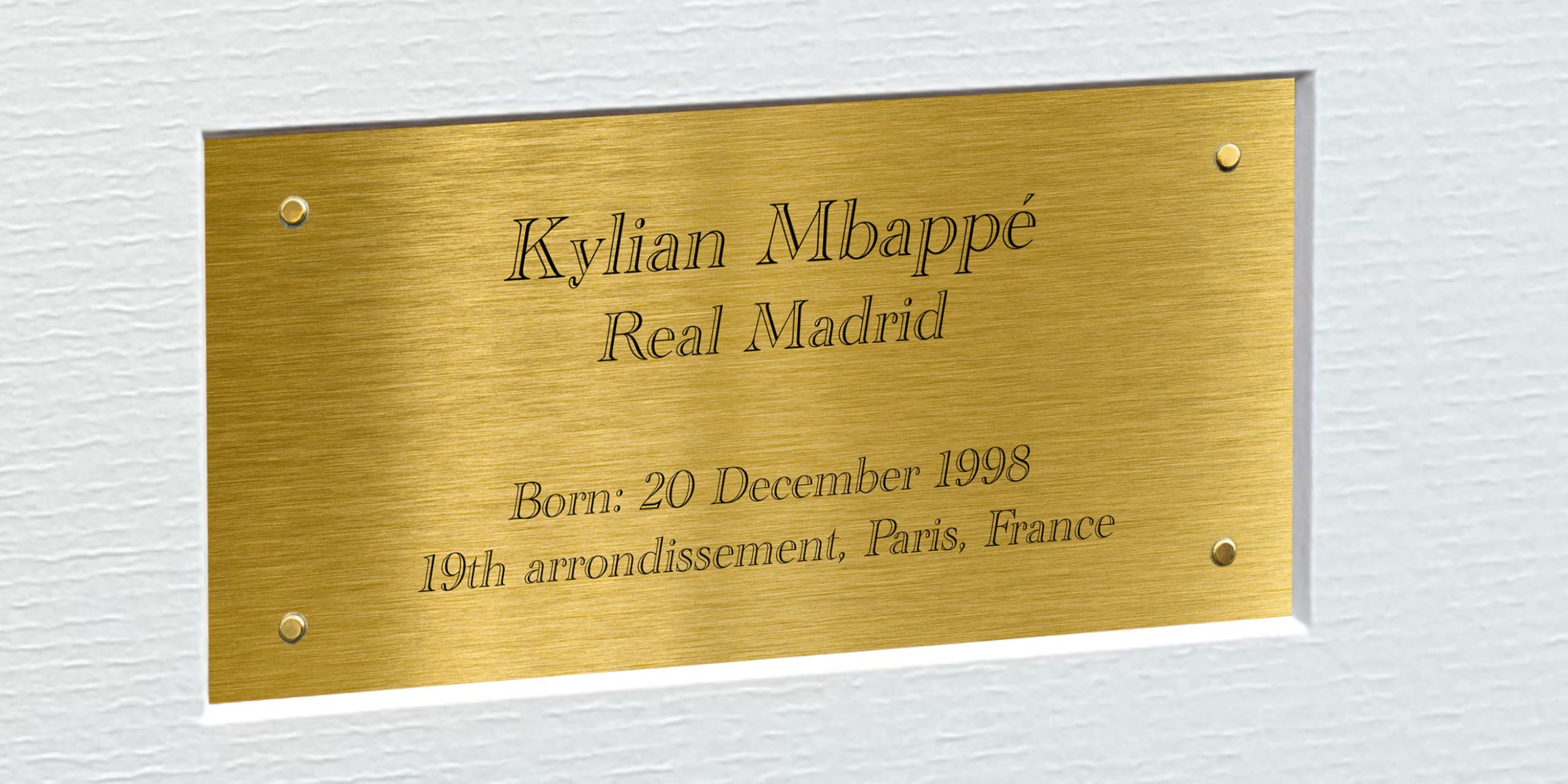 Affiche Photo Signée Kylian Mbappé Real Madrid A4 - Cadeau Idéal Pour Fans De Foot Sans Cadre