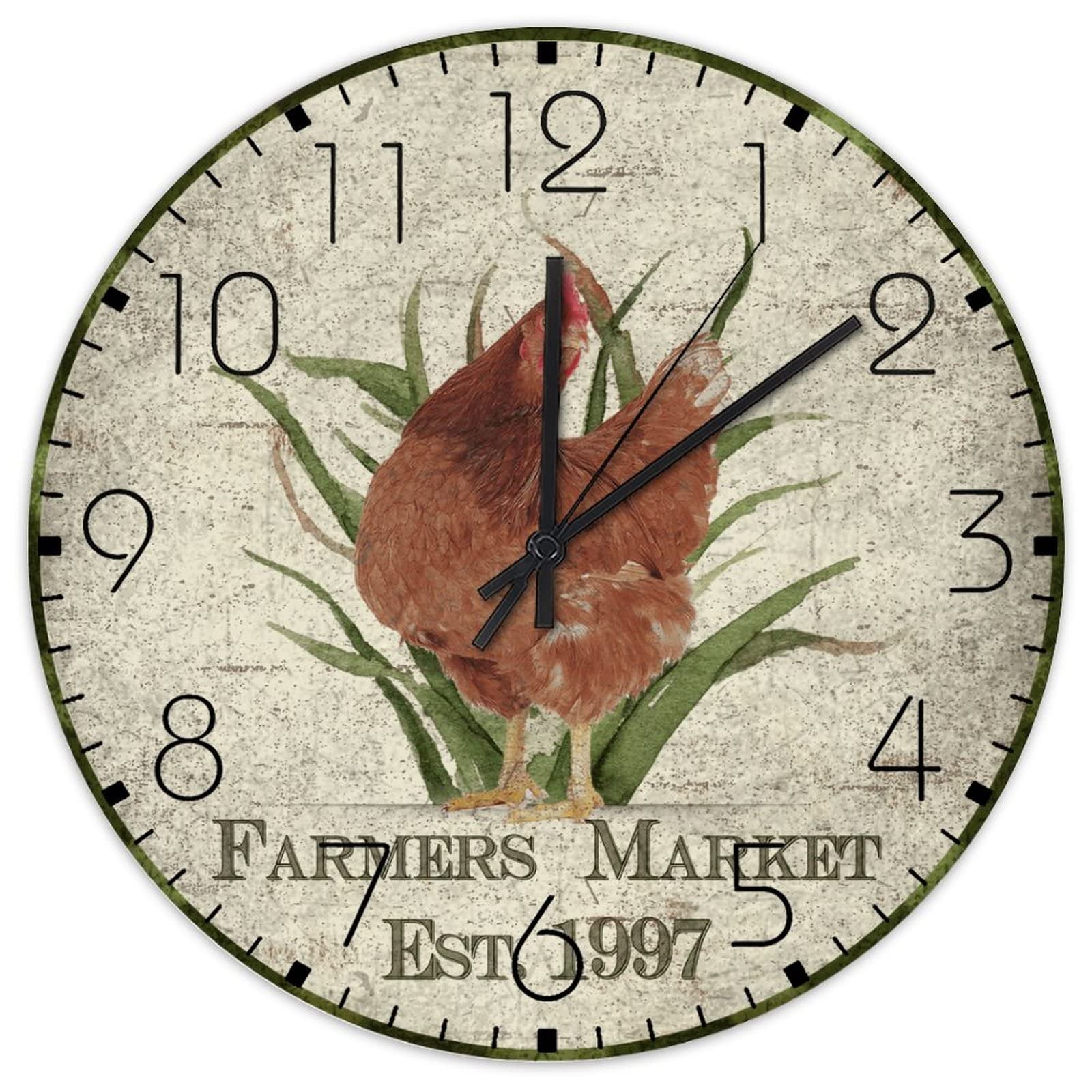 Horloge murale en bois sans tic-tac avec mouvement silencieux de balayage