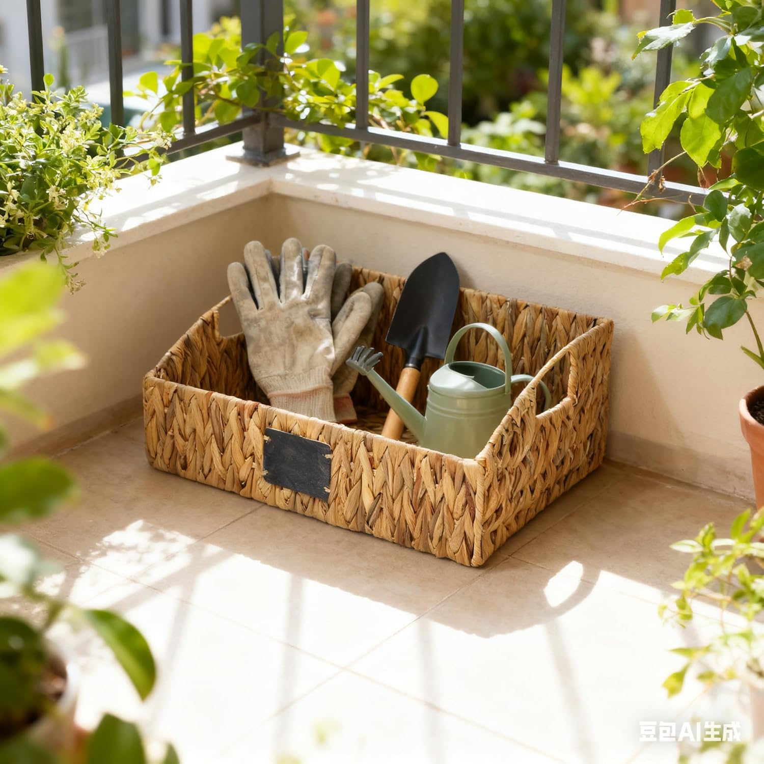 Set of 3 Water Hyacinth Storage Baskets with Handles & Chalkboard Labels – Handwoven Wicker Organizer Bins for Pantry, Bathroom, Laundry Room, Kitchen, Closet & Bedroom Decor