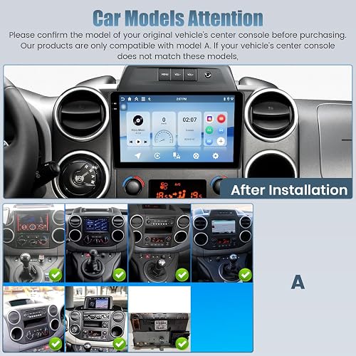 Roinvou 4G+64G Android 15 Autoradio pour Citroen Berlingo & Peugeot Partner 2015-2018 sans Fil Carplay Android Auto, 9'' Incell Écran Tactile Radio GPS Bluetooth FM RDS WiFi EQ SWC Caméra de Recul - 2