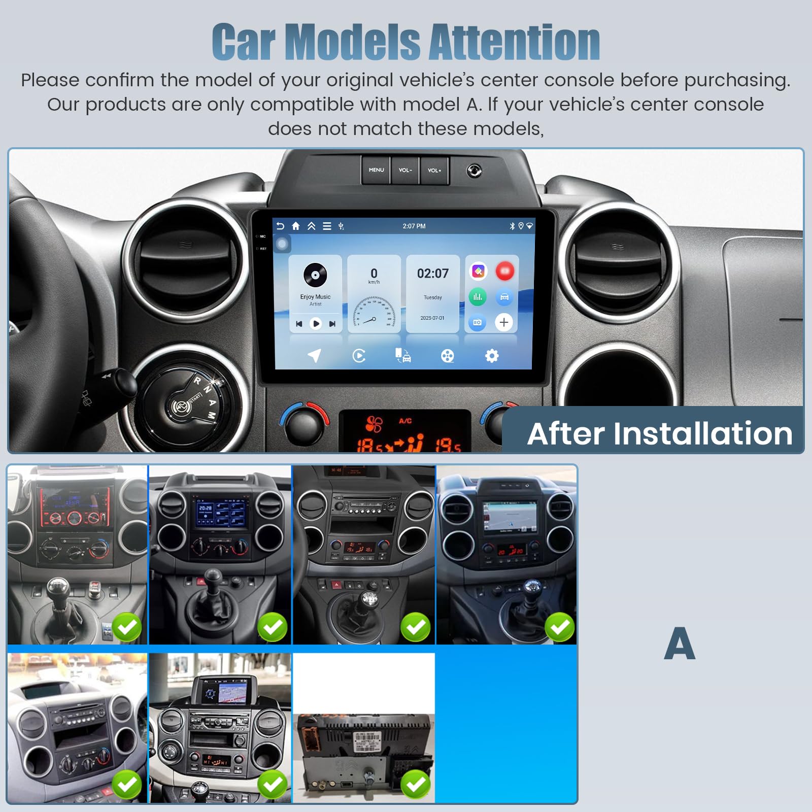 Roinvou 4G+64G Android 15 Autoradio pour Citroen Berlingo & Peugeot Partner 2015-2018 sans Fil Carplay Android Auto, 9'' Incell Écran Tactile Radio GPS Bluetooth FM RDS WiFi EQ SWC Caméra de Recul