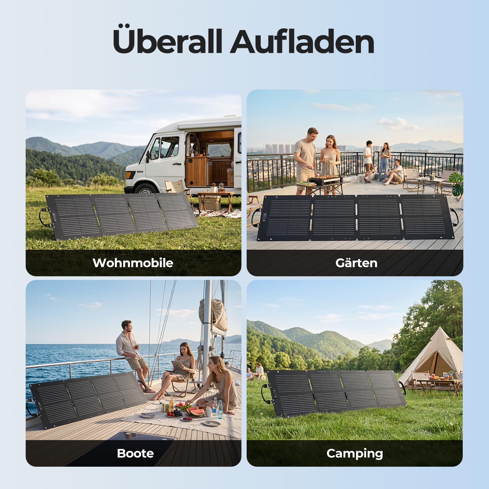 Dyness 100W Faltbares Solarpanel für Powerstation mit Monokristalline Solarzelle, 23% Wirkungsgrad, IP68 Wasserdicht, MC4/ /XT60/DC-Ausgängen, Tragbares Solarmodul für Wohnmobil Camping Solaranlage