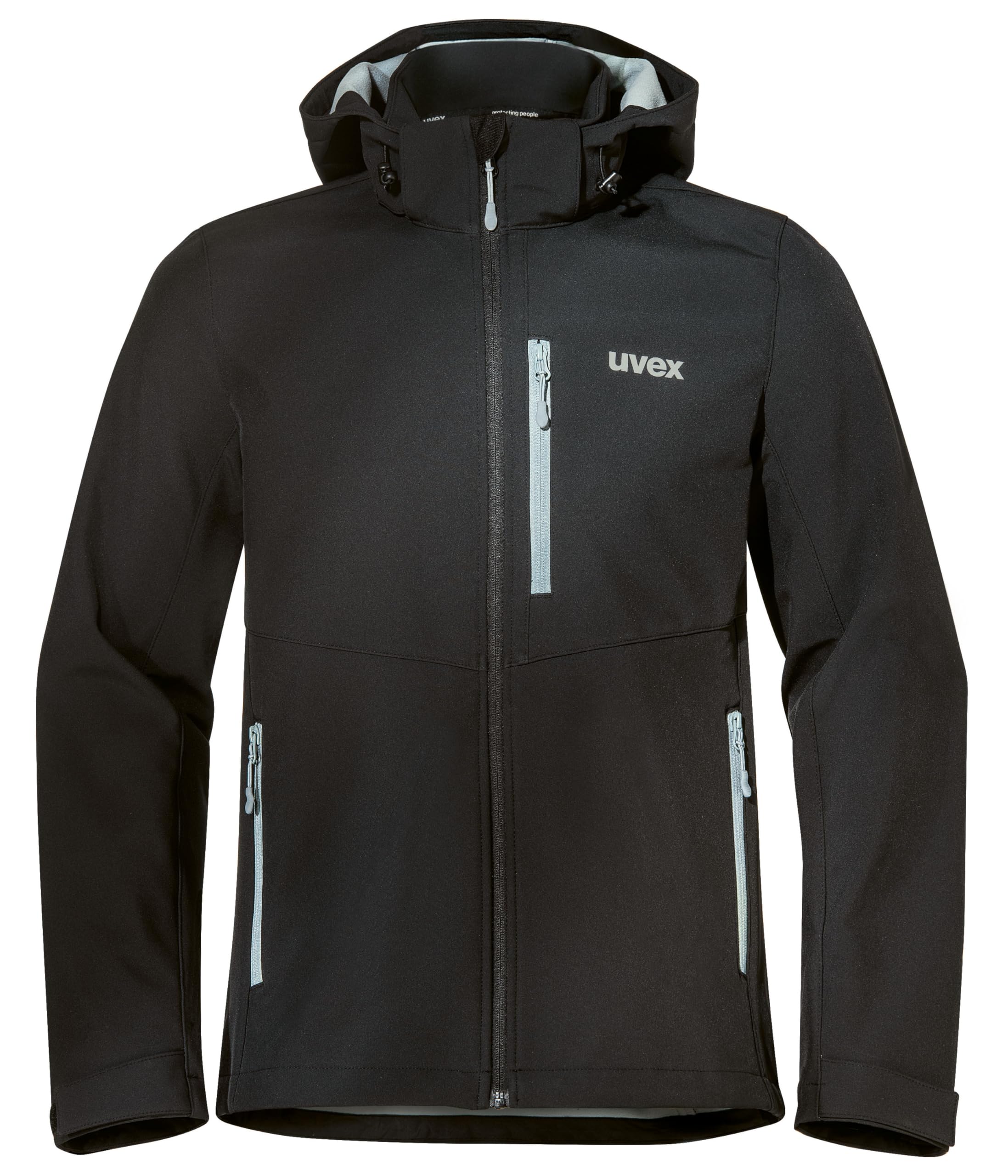 Uvex Softshelljacke für Herren – wasserdicht & winddicht, Outdoor Arbeitsjacke – Schwarz (Größe S)