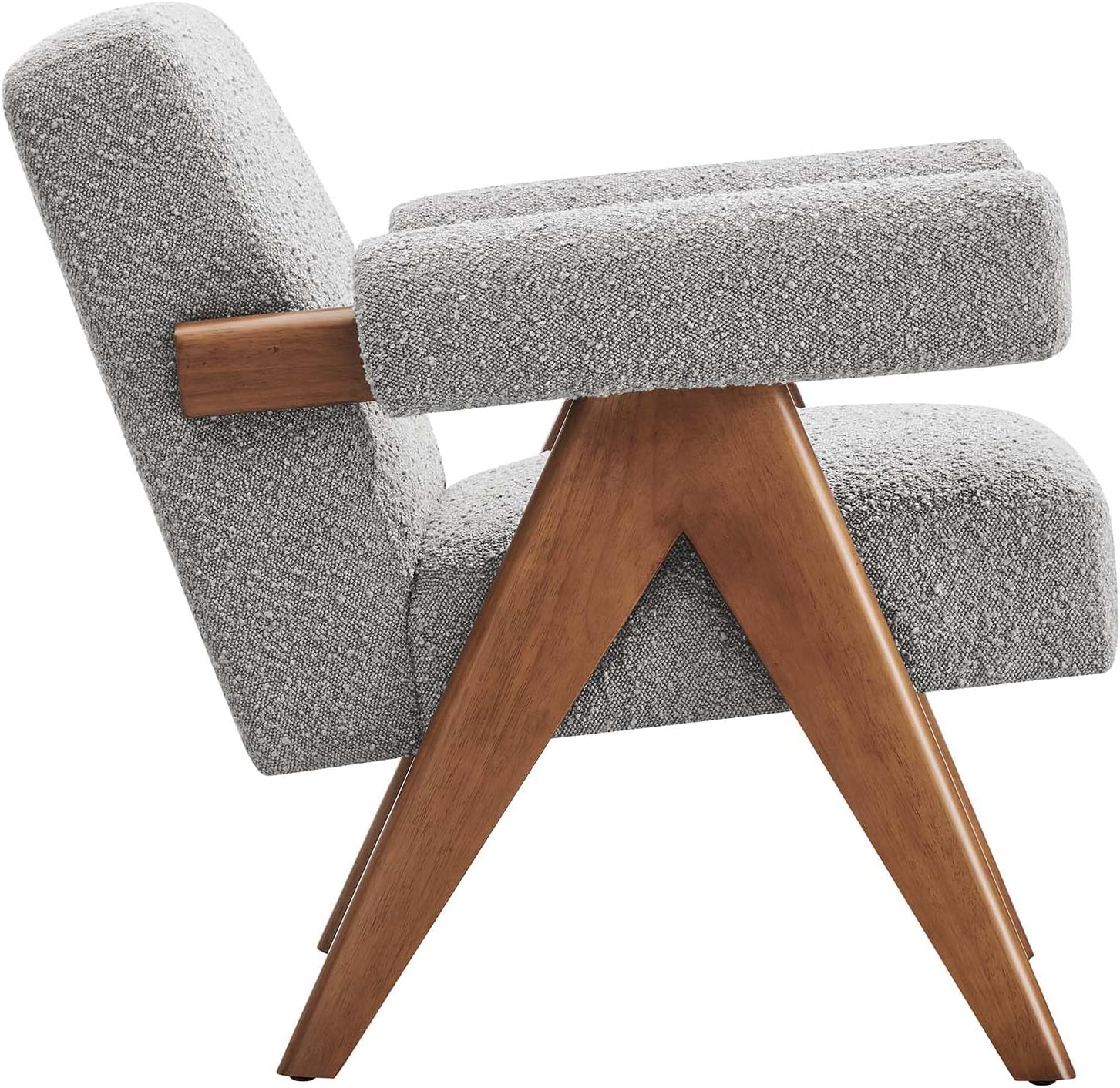 Modway EEI-6502-LGR Lyra Boucle Fabric Armchair, Light Gray