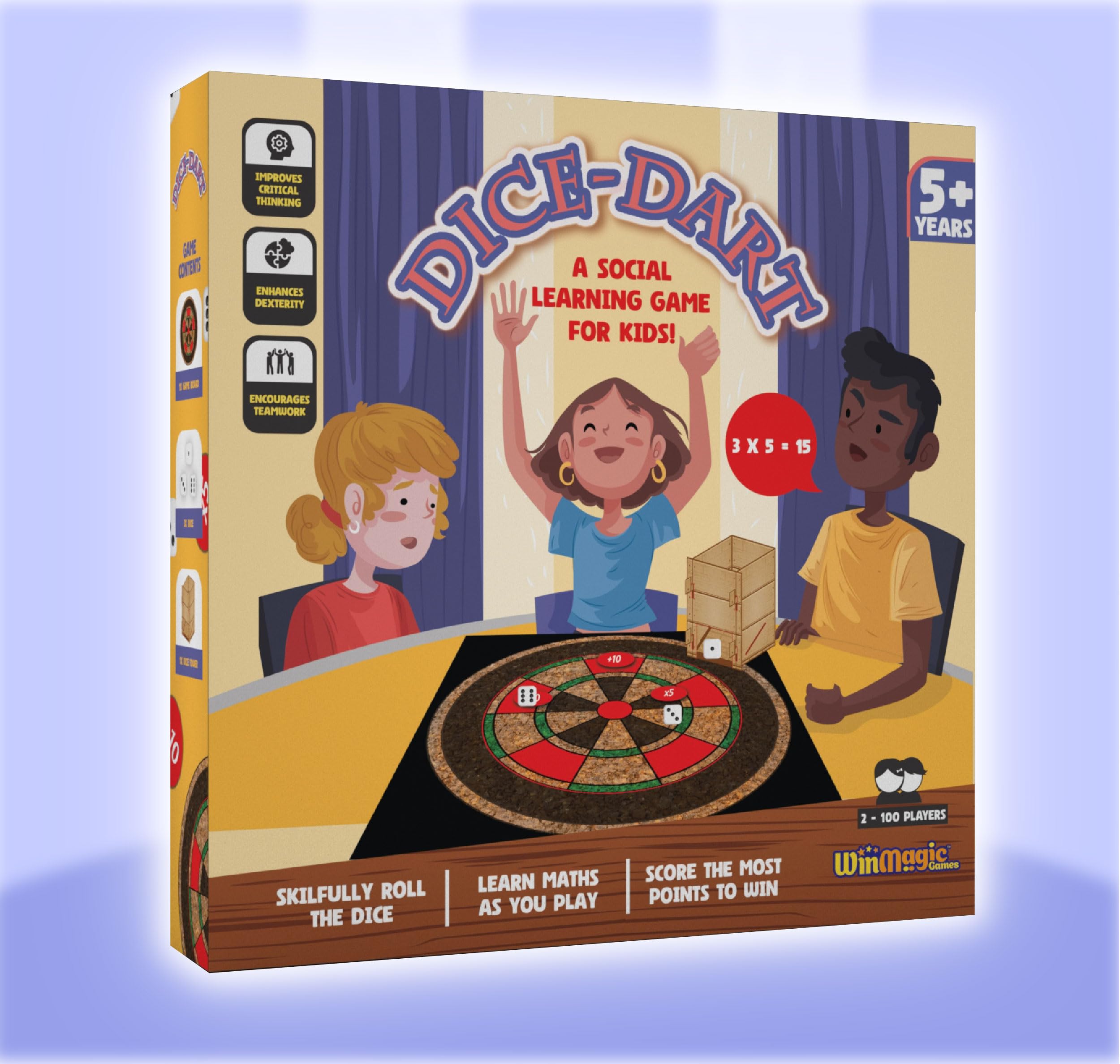 Rolling Dice Dart Board Game|Number Counting|Social,Family Fun I Strategy,Math,Learning and Educational Toy for Boys & Girls 4+ year|Best gift for Boys & Girls|2-4 Players|Made In India