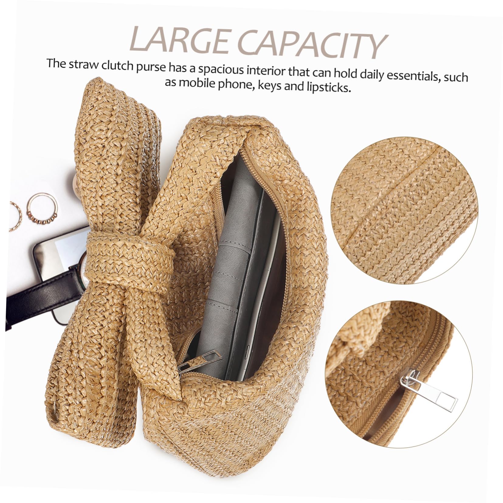 SOIMISS bolso de mano con lazo cartera de mano handbags for women cestas de picnic de sauce bolsa de os de playa para o de para as de playa