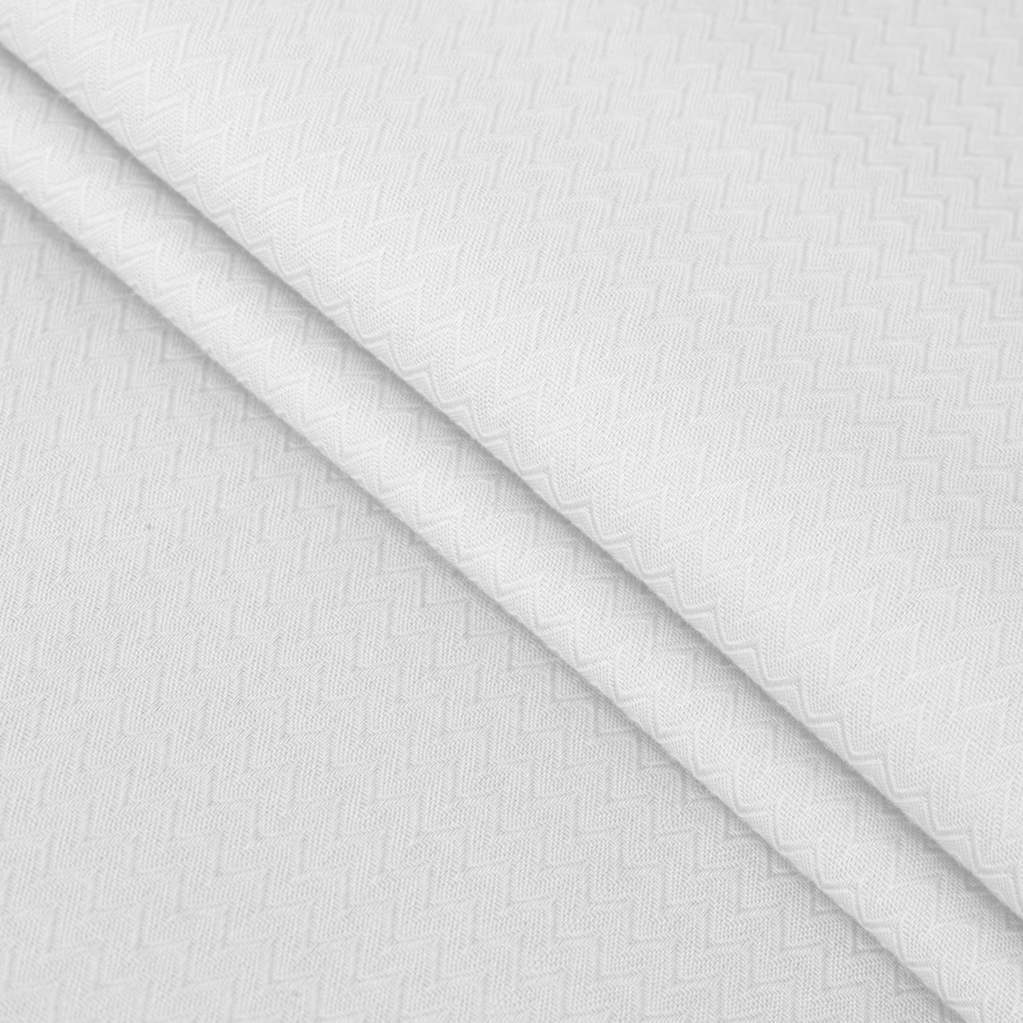 Ruggeri - Double Bed Sheet Set - Made in Italy - 100% Pure Cotton Satin - Candies Collection (White Zigzag) - Image 3