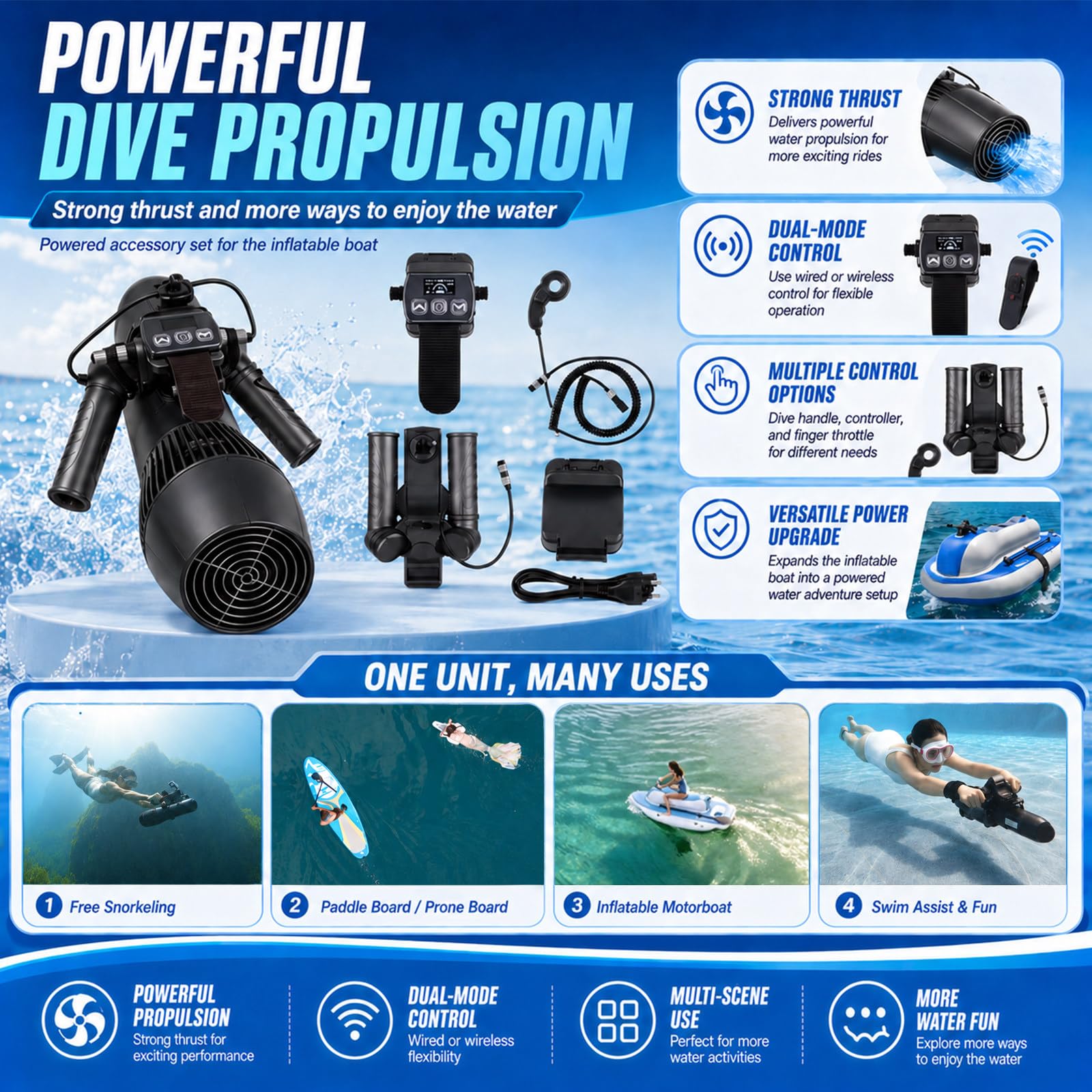Gommone Gonfiabile con Kit Immersione per Adulti e Ragazzi Powered
