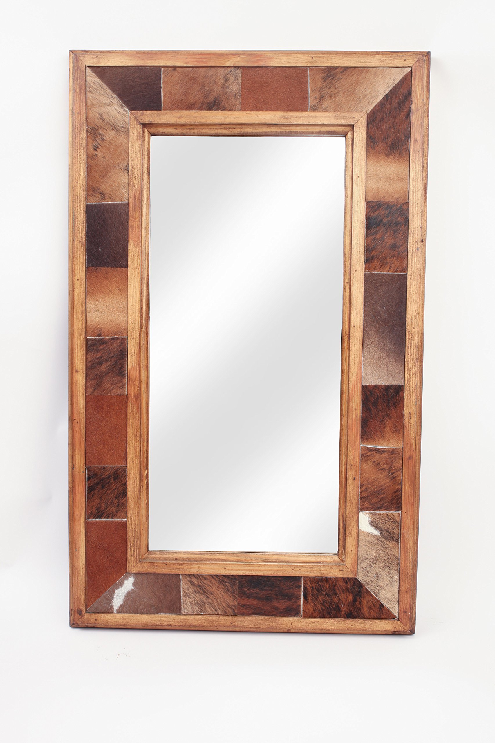 Amazon.com: Big Sky Cowhide Rustic Mirror-22x36 inches-Wood