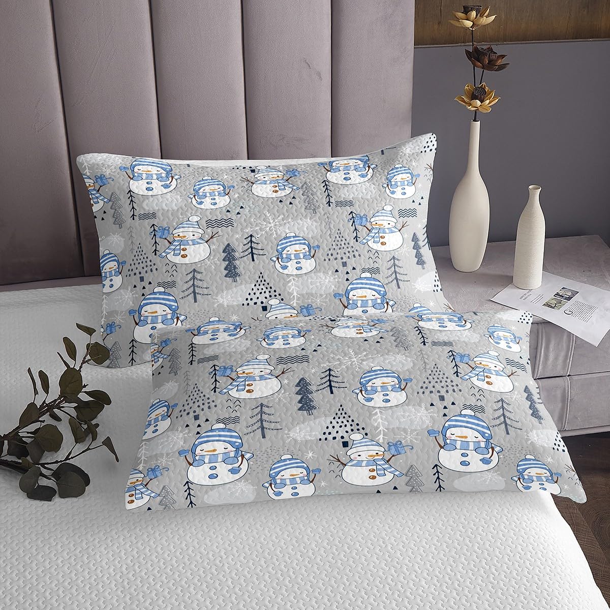 Snowman Comforter Capybara Lover Bedspread King Size Merry Christmas Themed  Quilt Set For Boys Girls Kids Cute Rodent Animals Coverlet Funny Capybaras Bed  Bedding Christmas King Quilt, image size:1200x1200