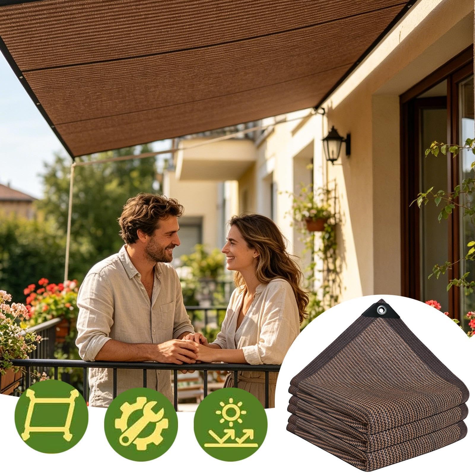 Toldo exterior para terrazas, de malla antirrayos UV