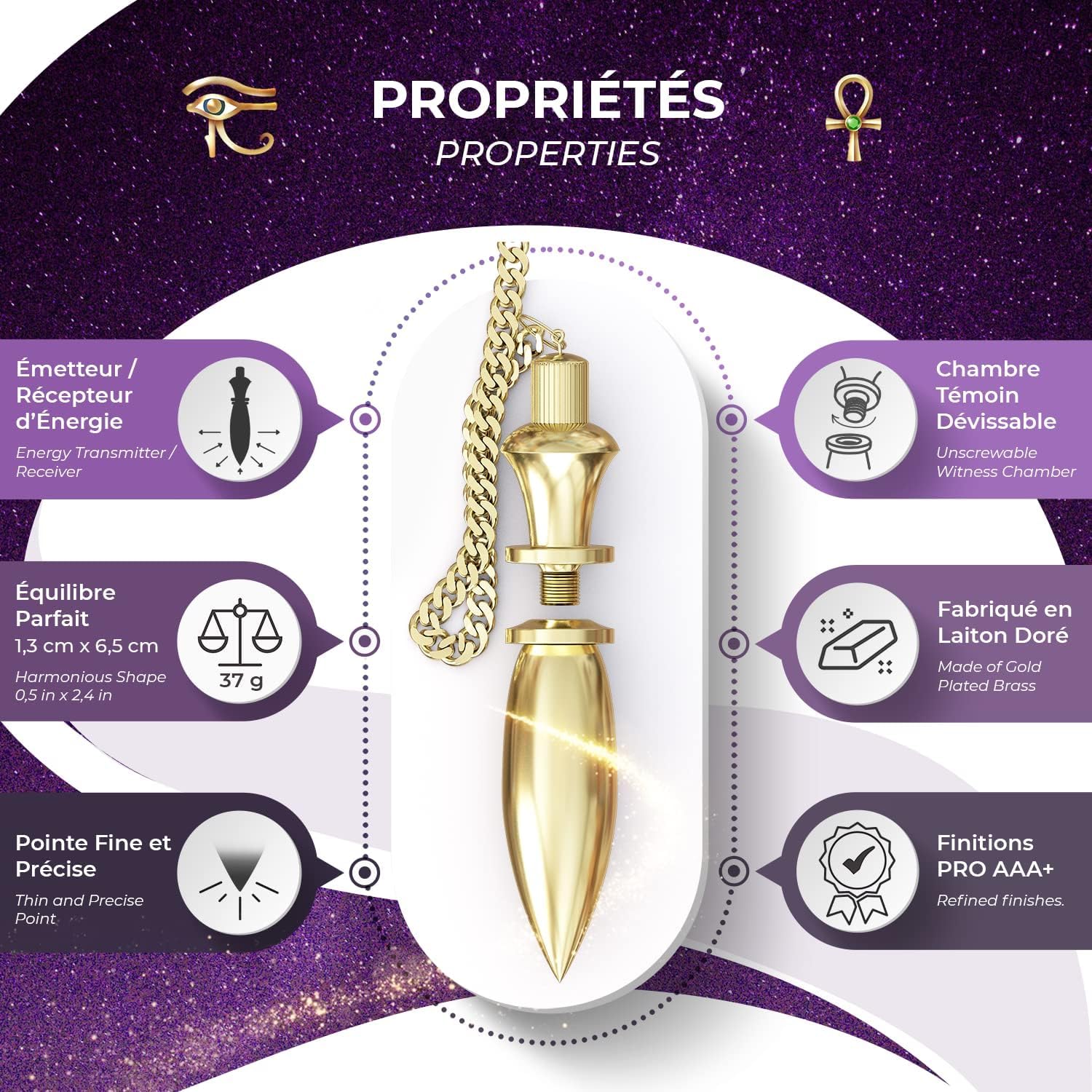 Professionelle Wünschelrute & Ägyptisches Pendel (THOT) – Premium Radiästhesie Set für Einsteiger & Fortgeschrittene [LEBENSLANGE GARANTIE]