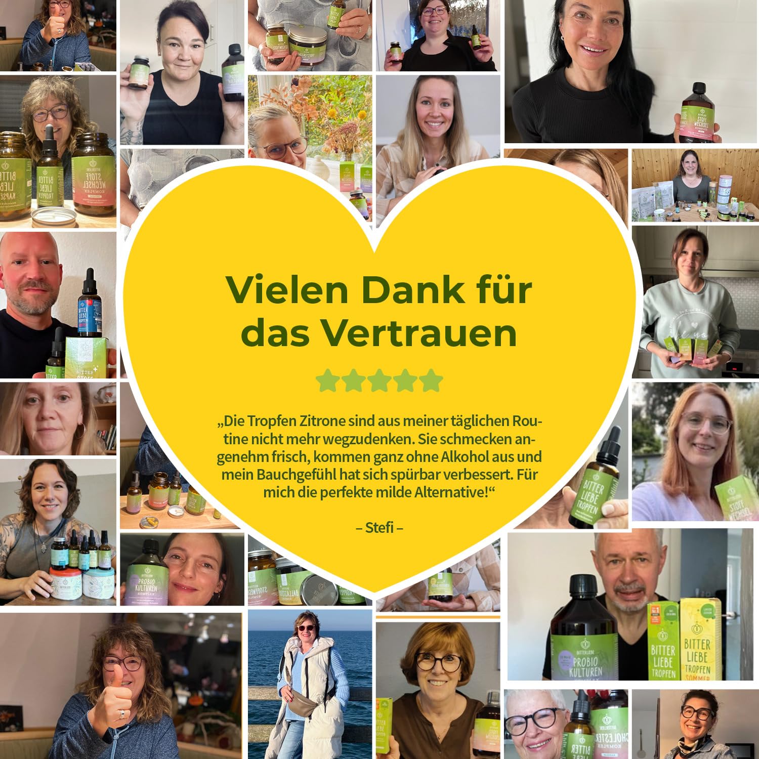 BitterLiebe - Bittertropfen Zitrone ohne Alkohol 100ml - Bitterstoffe Tropfen mit Zink und Zitronengeschmack - nach Hildegard von Bingen - vegan & alkoholfrei - in Deutschland hergestellt