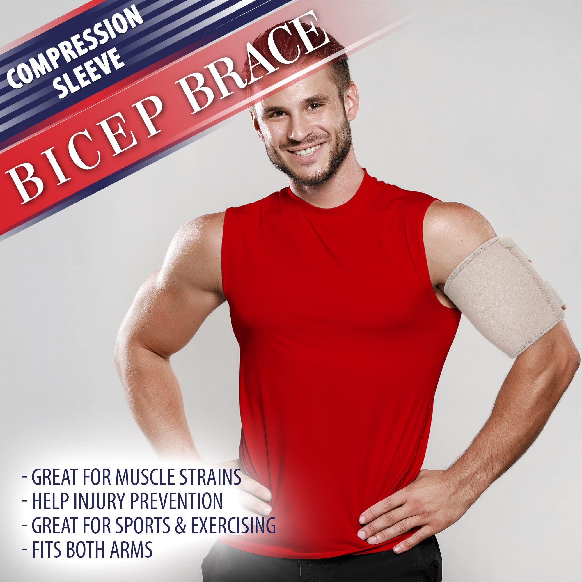 Bicep Tendonitis Brace Bicep Compression Sleeve For Triceps & Biceps Muscle Support Upper Arm