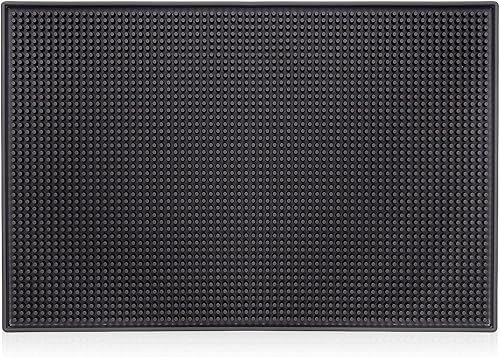 Miniatura 2 de Facmogu Tapete de goma de 18 x 12 pulgadas, color negro, resistente, de PVC, secado de platos húmedos, antideslizante, resistente al calor, para